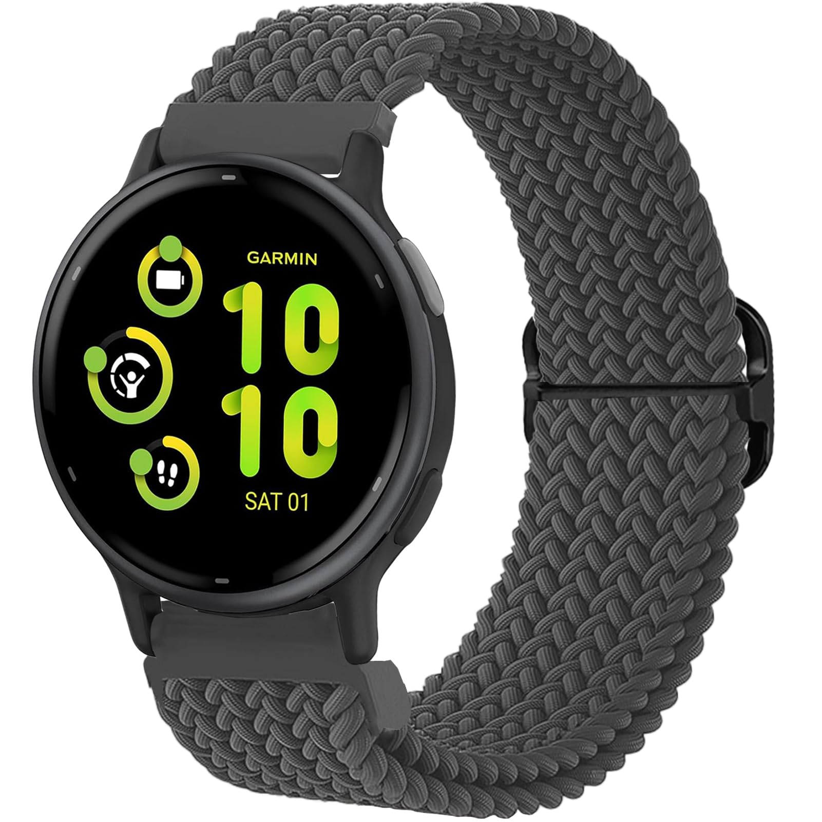 20mm Correa Tela Compatible para Garmin Vivoactive 6/5/3, Venu, Venu sq/sq 2, Forerunner 55/165/245/645/158 Pulseras de Repuesto Nylon para Mujer y Hombre Correas — view 11