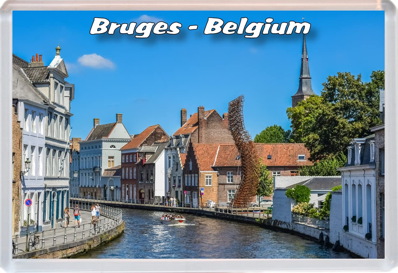 Baked Bean Store Multicolor Bruges - Belgium - 96 X 67Mm Jumbo Fridge Magnet/Magnets Bbsfhm580