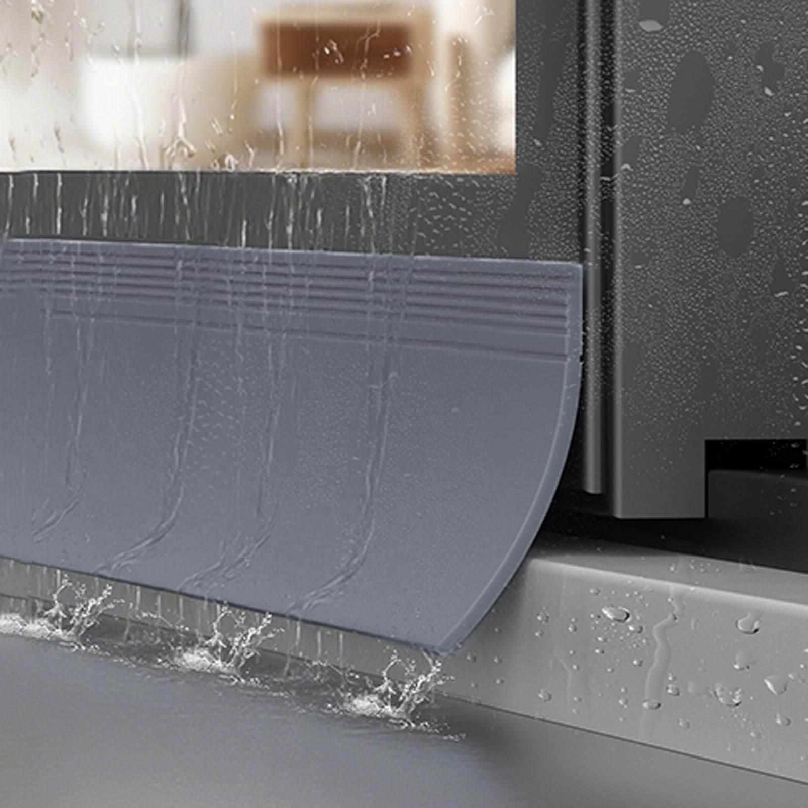Deflector de lluvia de goma ideal para aleros y puertas de casa