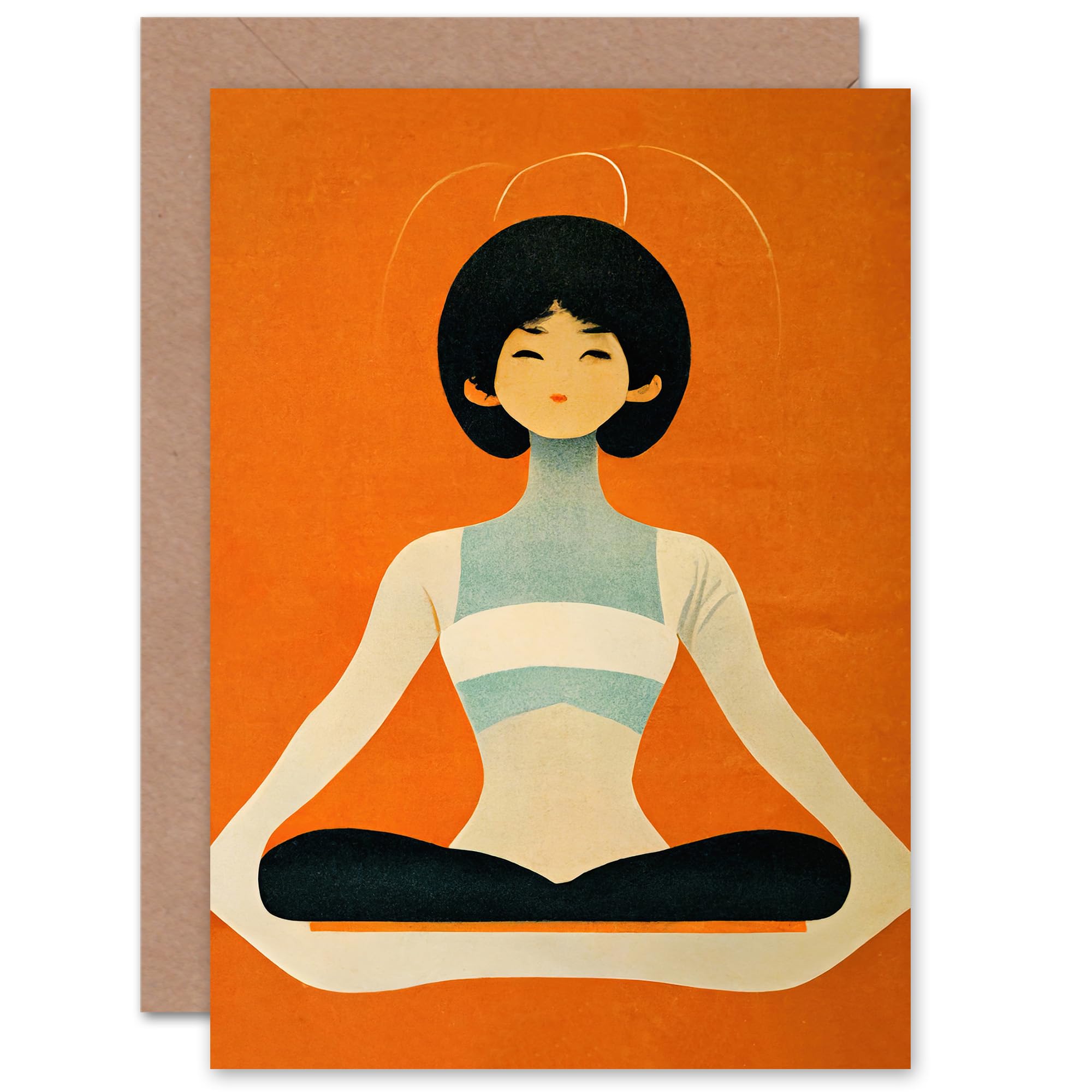 Artery8 Relax Yoga for Wife Her Mum Sister Daughter Mom Gran Nan Birthday Thank You Congratulations Blank Art Greeting Card