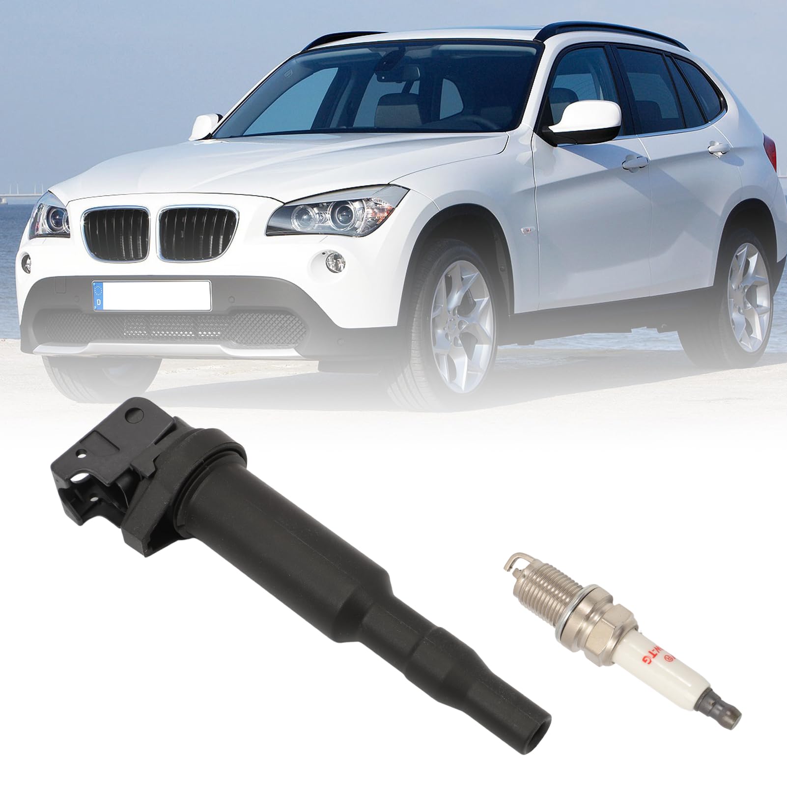 4x ZüNdspule&4x Zundkerze Kompatibel mit 3-Er E46 E90 E91 E92 E93 5-Er E60 E84 X3 E83 Z4 E85,Stabzündspule Zündkerzenstecker OE mit 12137594938 12122158252
