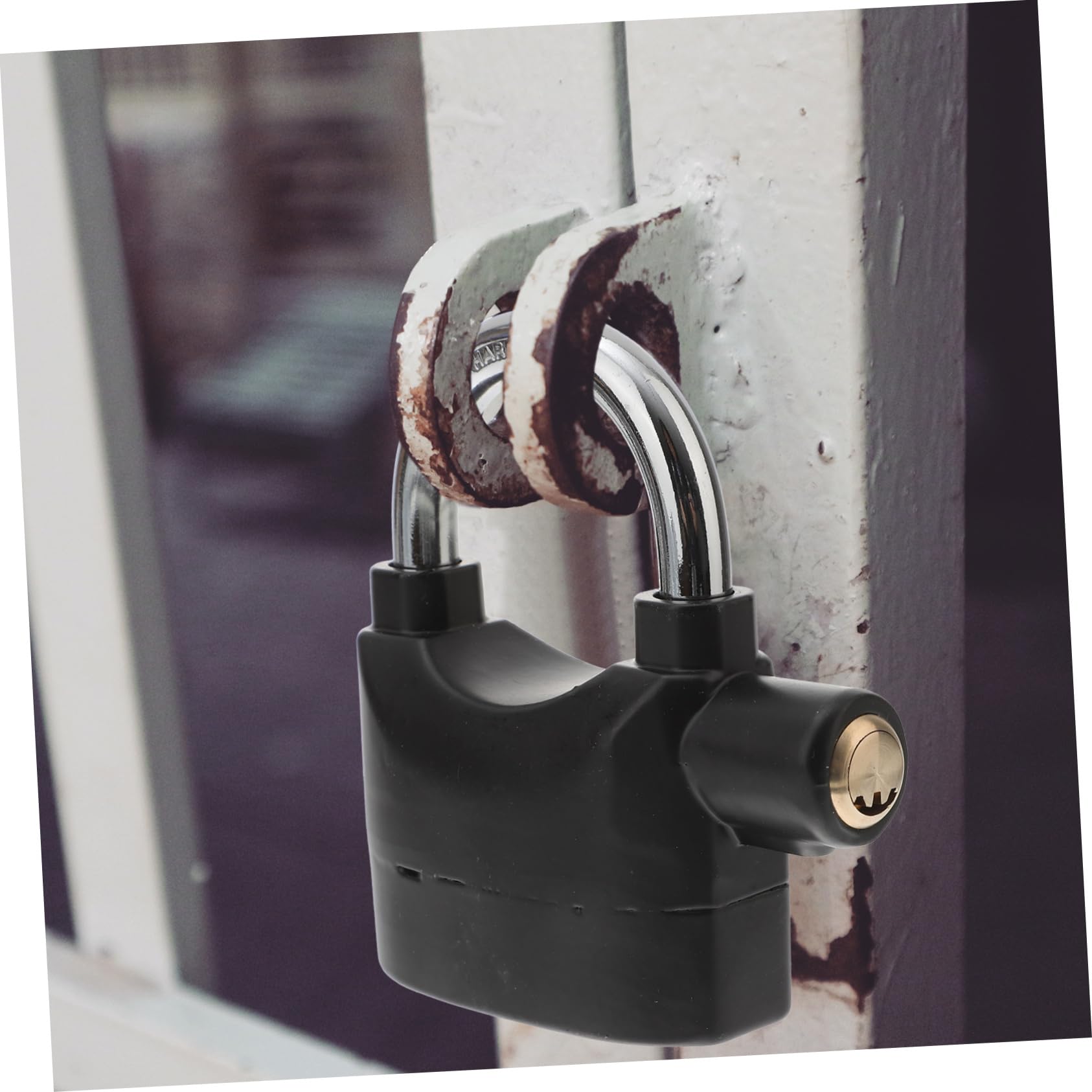 Kisangel Lot de 2 cadenas d'alarme de sécurité en U pour vélo avec clés et piles - Résistants à décibels - Pour portes de motos, portails et fenêtres - Noir