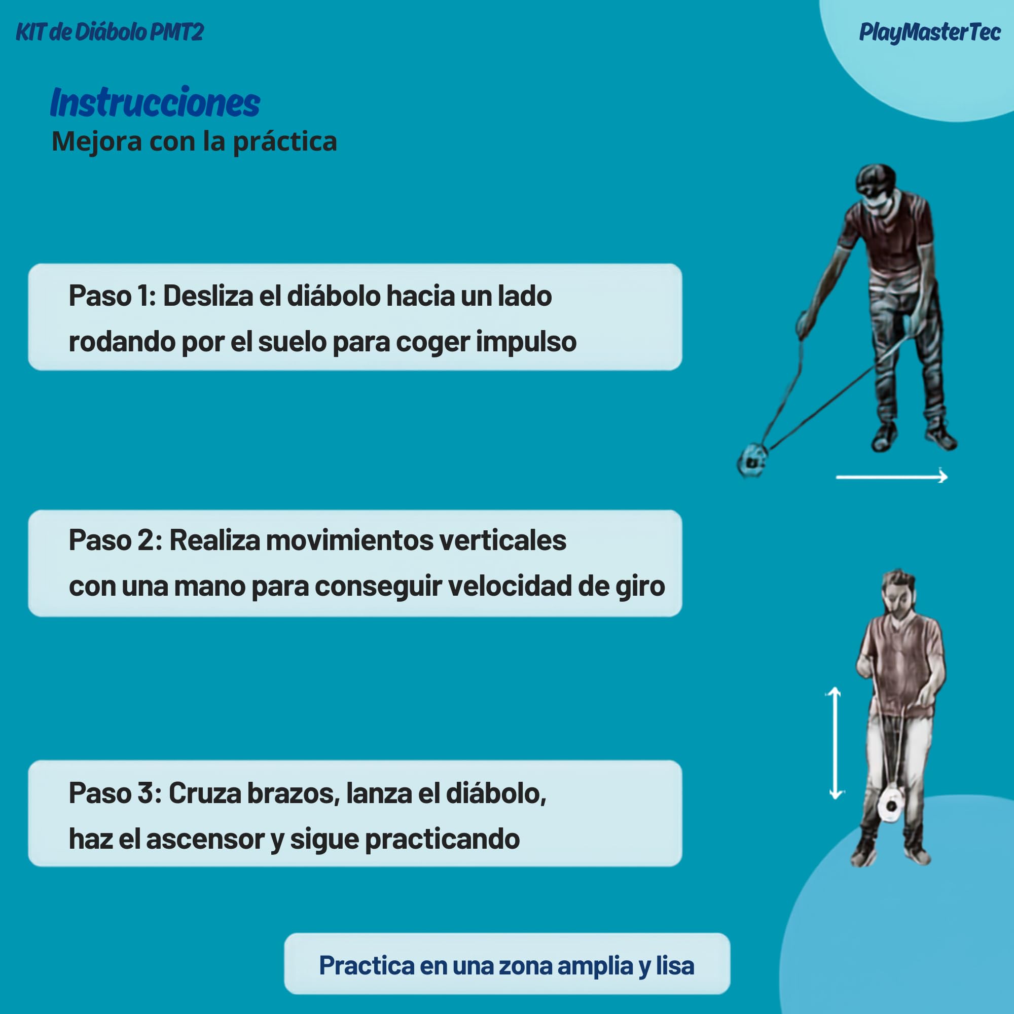 Diábolo Multicolor Caucho Eje Fijo para niños y Adultos