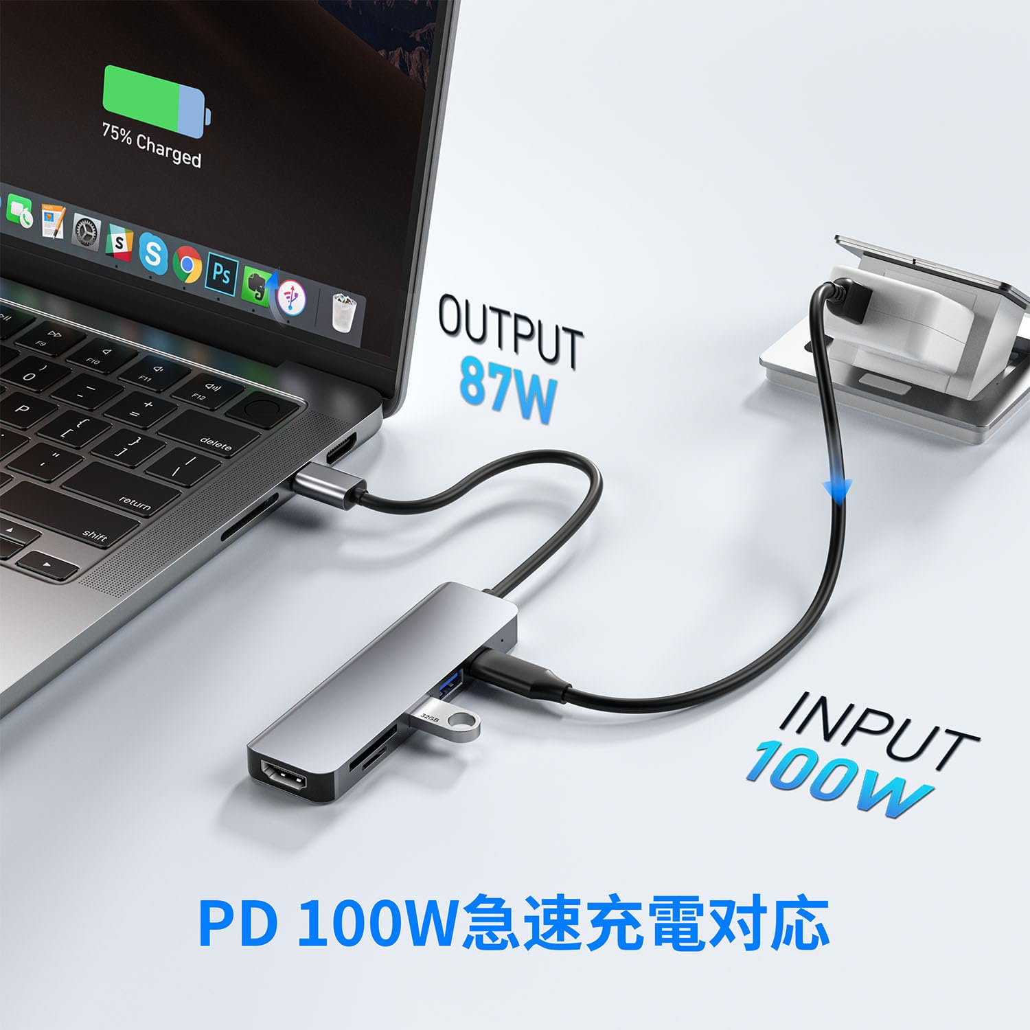 Amazon | USB-C ハブ 6-in-1「4K HDMI映像出力＋PD 100W 急速充電