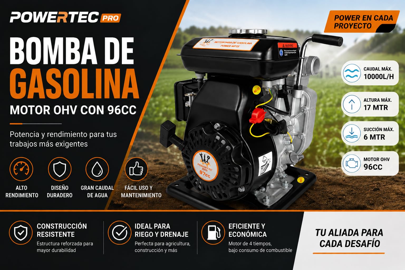 MOTOBOMBA DE AGUA PG15