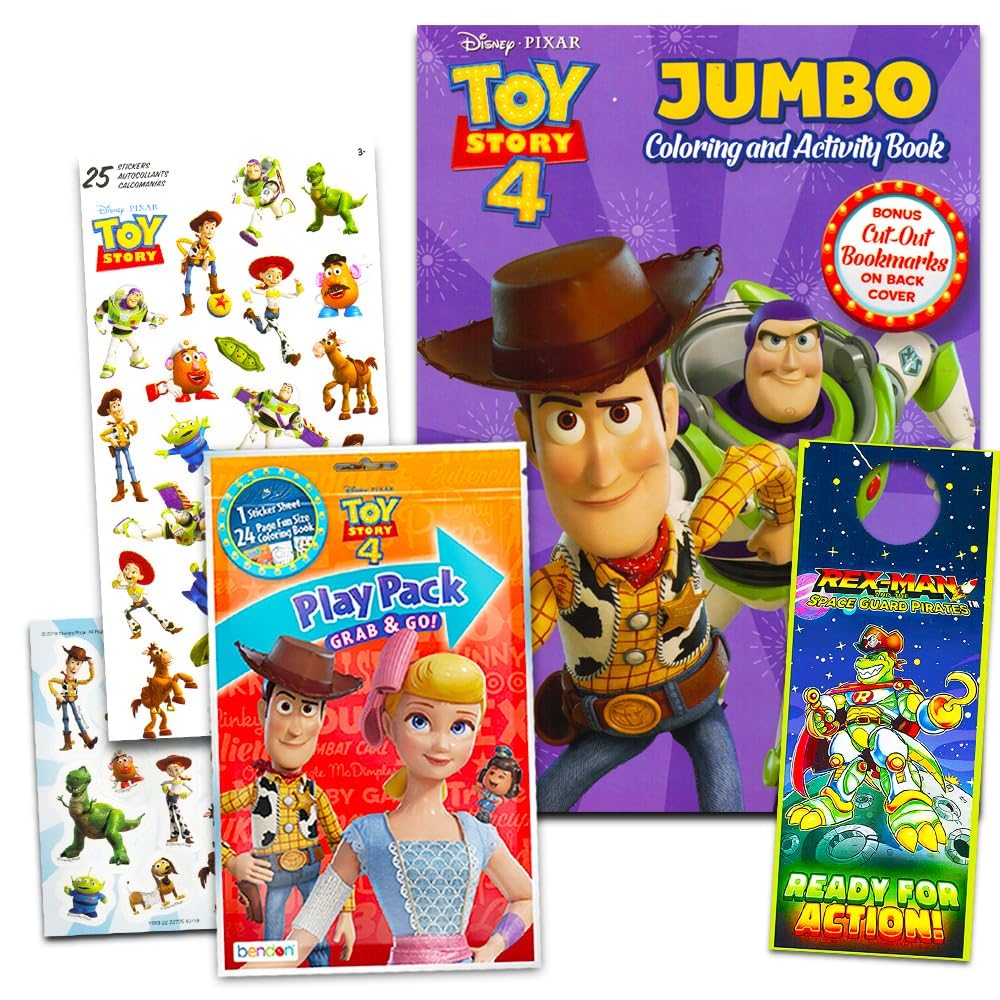 Disney Pixar Toy Story Coloring and Activity Book Bundle with 550+ Toy Story Stickers | Party Favor Supplies