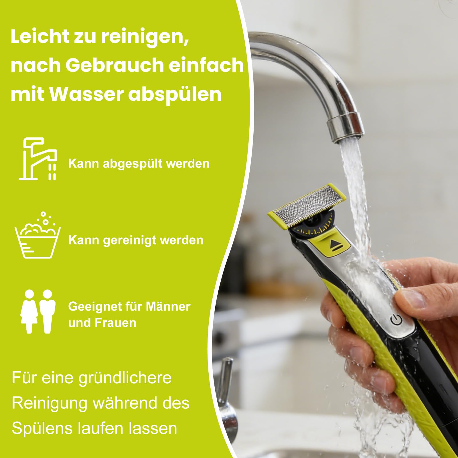 4 Stück Ersatzklinge für Philips OneBlade 360, Aus Rostfreiem Stahl, Passend für Alle OneBlade und Pro Modelle, Geeignet zum Trimmen von Körper- und Gesichtsbärten, Sicher und Zuverlässig