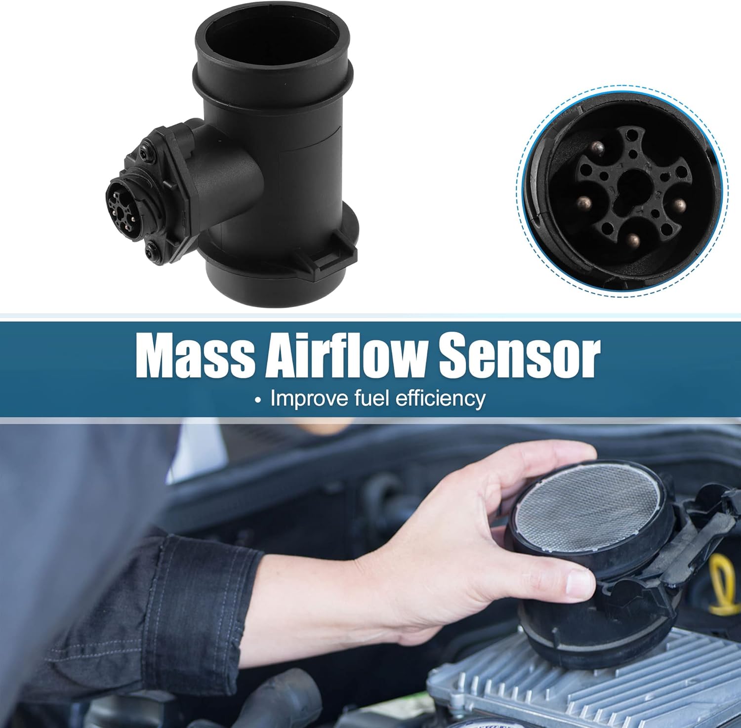 X AUTOHAUX Car Mass Air Flow Sensor Meter MAF Sensor for Mercedes-Benz C220 1994-1996 NO.0280217100