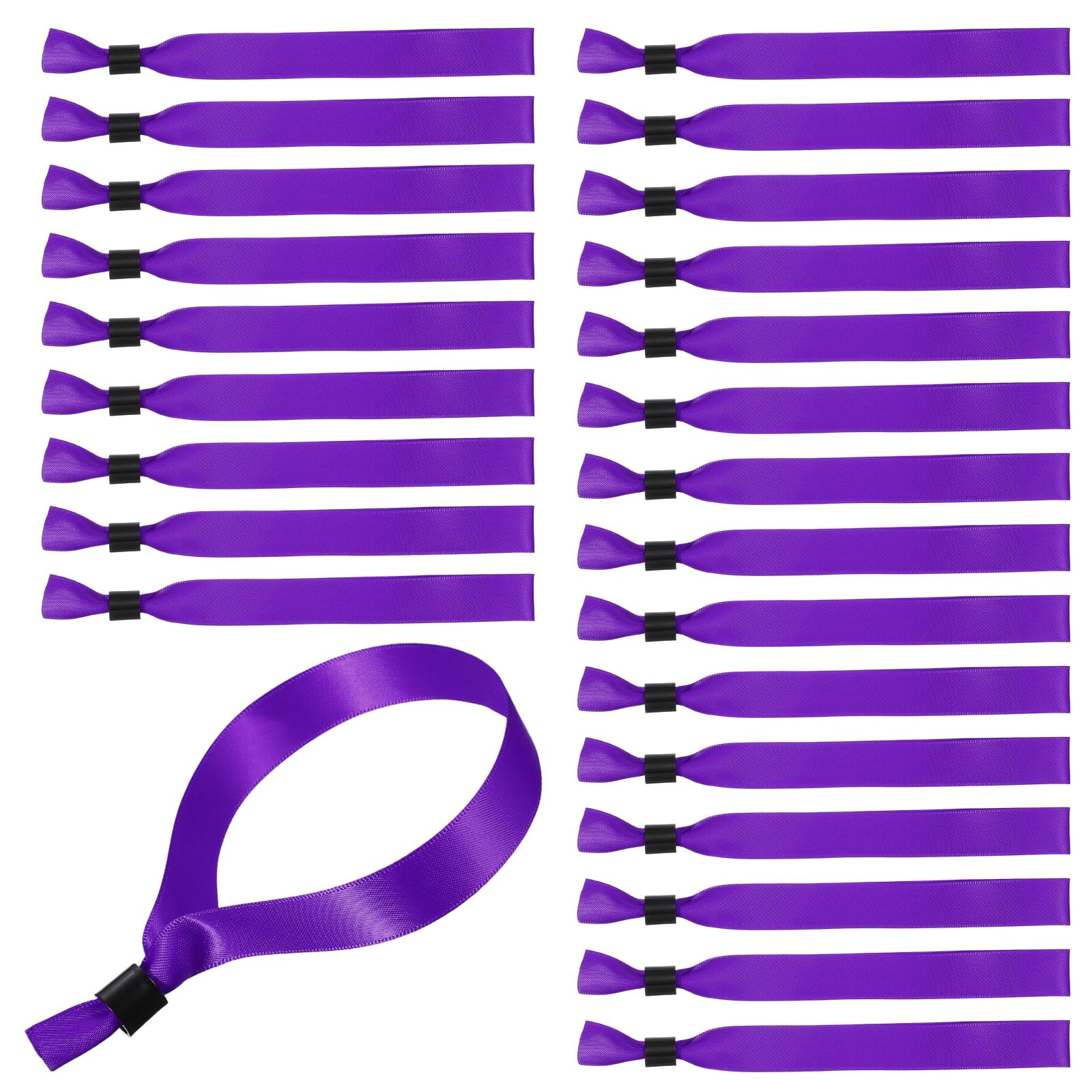 PATIKIL 25 Pcs Disposable Event Wristbands, 6.7 Inch Colored Wrist Bands Cloth Wristbands Events Bracelets for Event Party Club Entrance Concert Camp, Purple — image 1