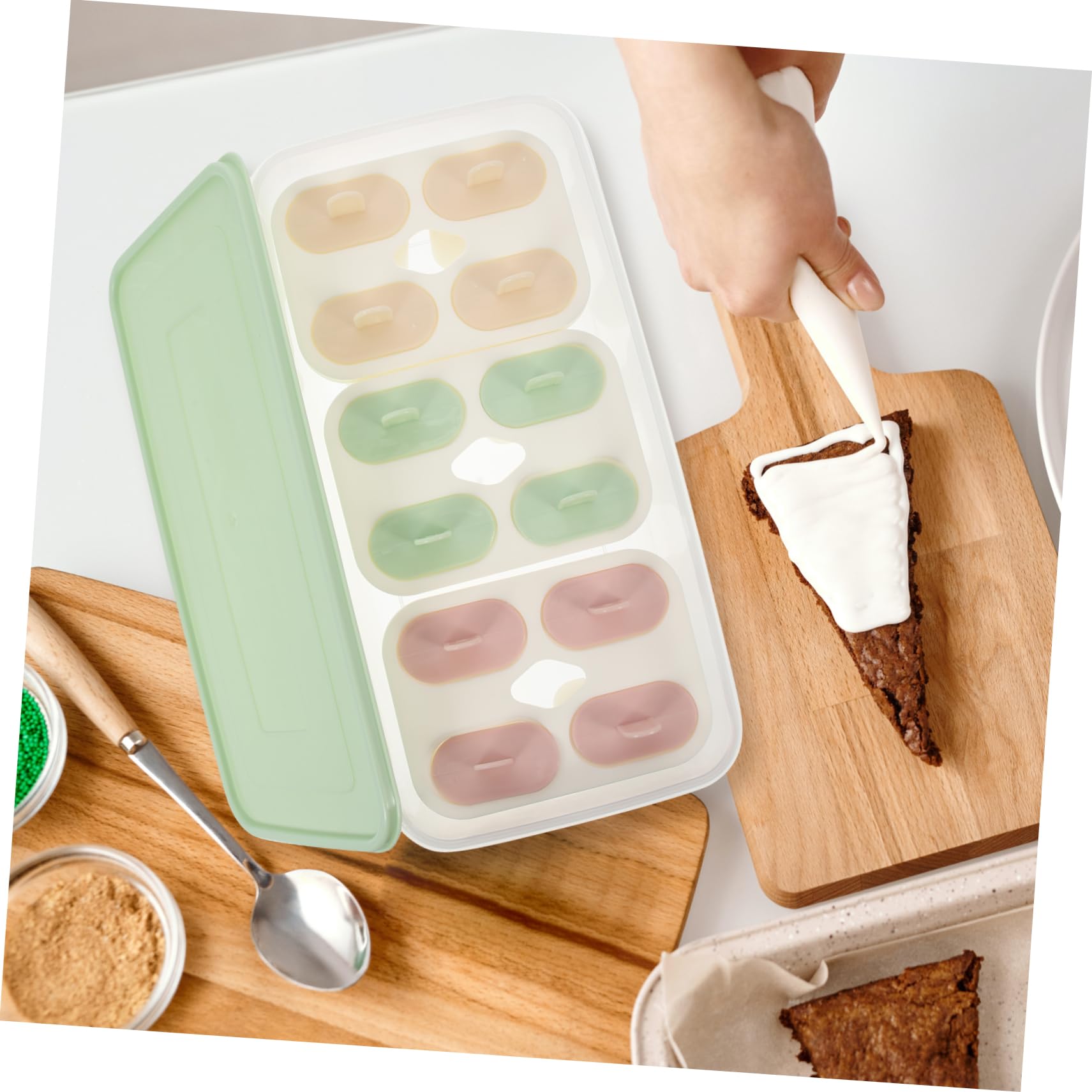 Stampo per Ghiaccioli Fai da Te Coperchio, Set in Pp Facile da Sformare, Capacità 3,3l, per Uso Domestico e Amici Appassionati di Gelato