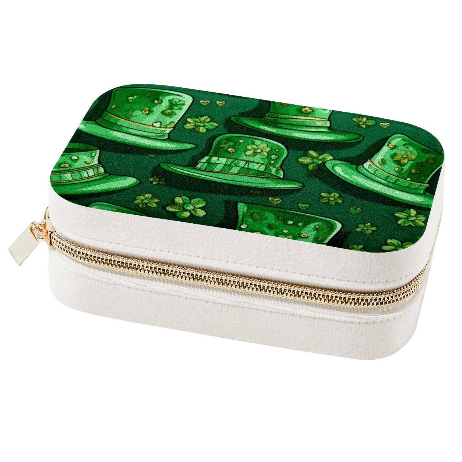 Bolso de joyería de trébol de cuatro hojas ideal para organizar accesorios en tus viajes