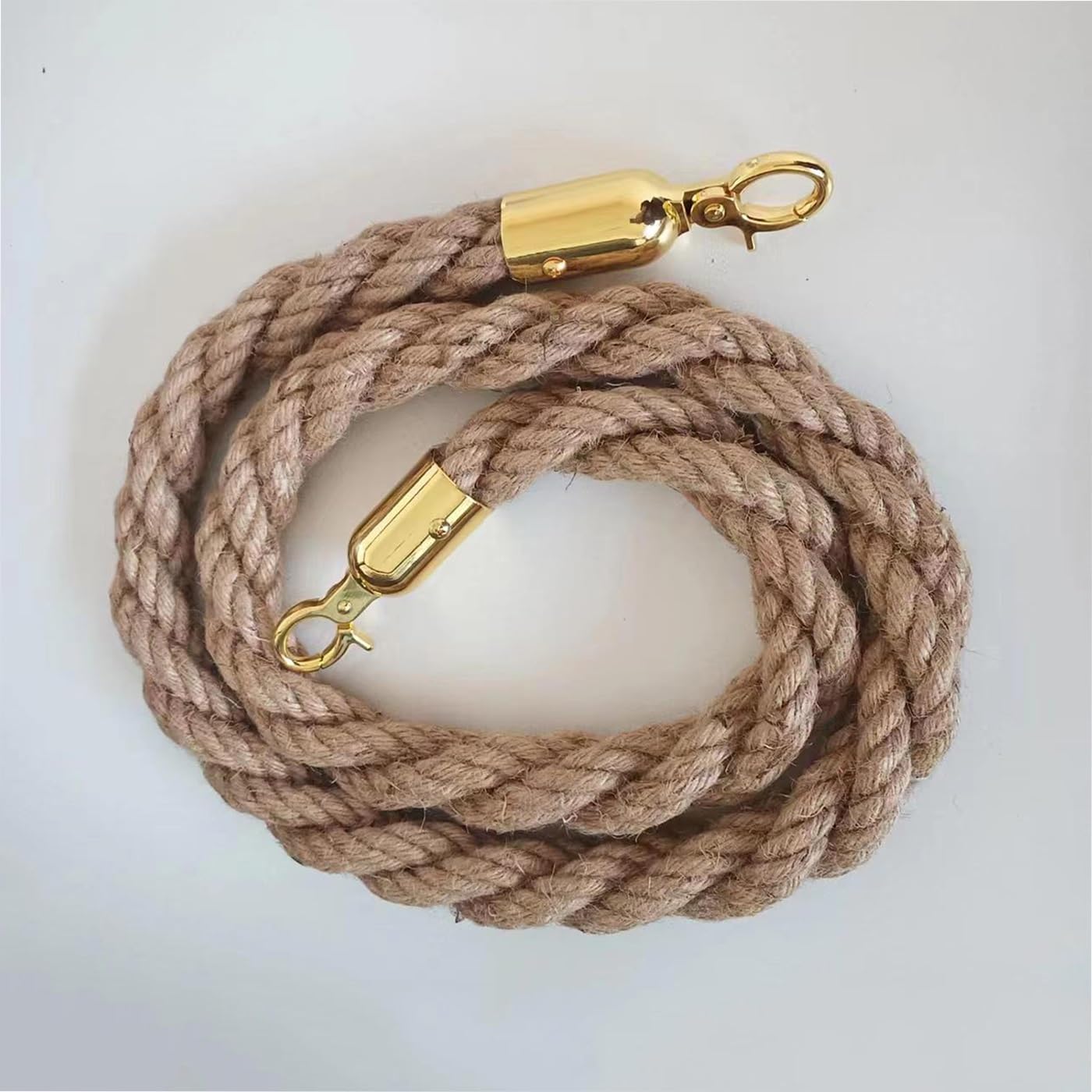 da 2 Bere di Sicurezza in Corda da 9 Pi con Bottoni Automatici Oro Lucido - Corda di Controllo a Folla 28 m per Eventi Feste Red Carpet e Accessori di Sicurezza