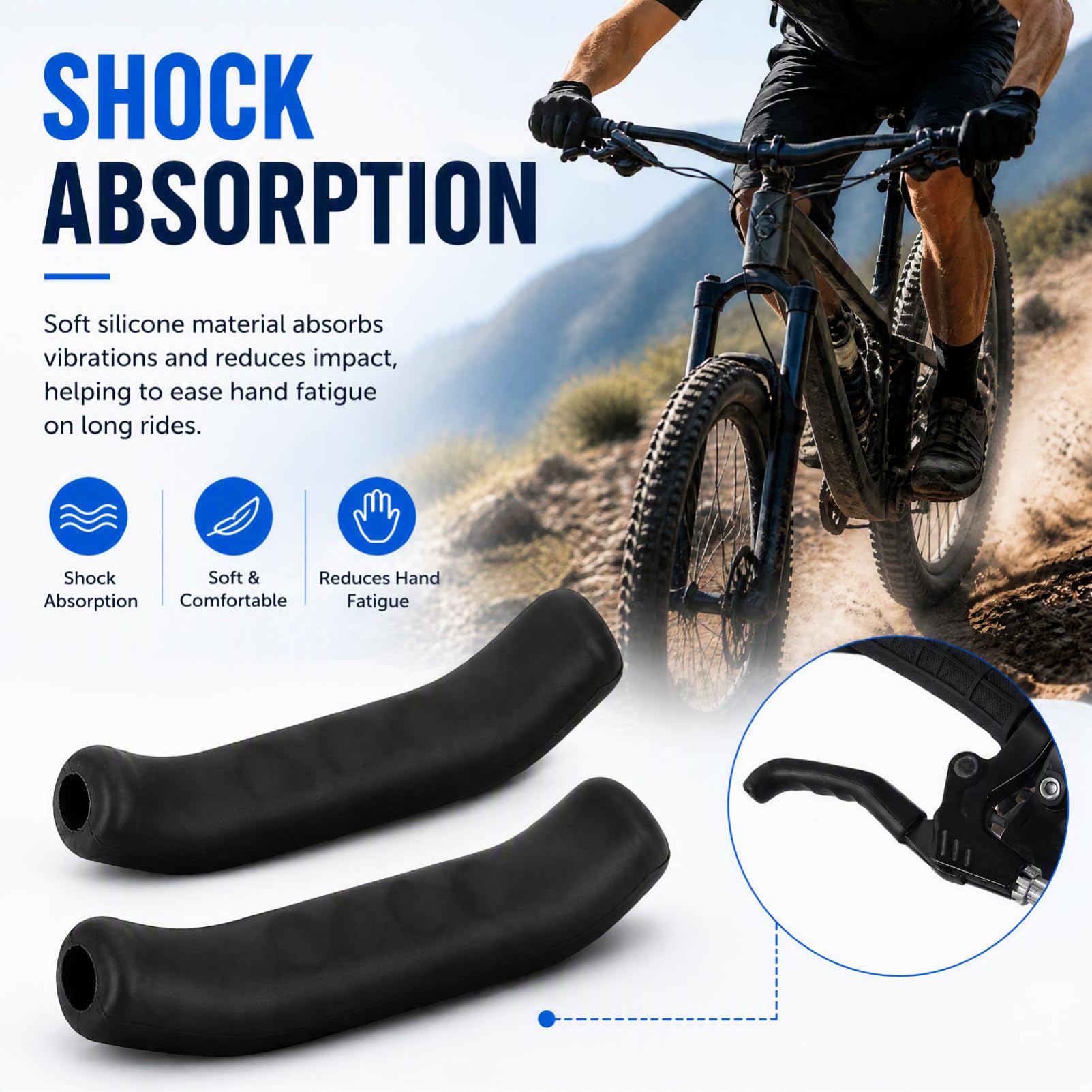 Bike Brake Grips - Anti Slip Silicone Covers -5 Bike Brake Grips - Anti Slip Silicone Covers -5