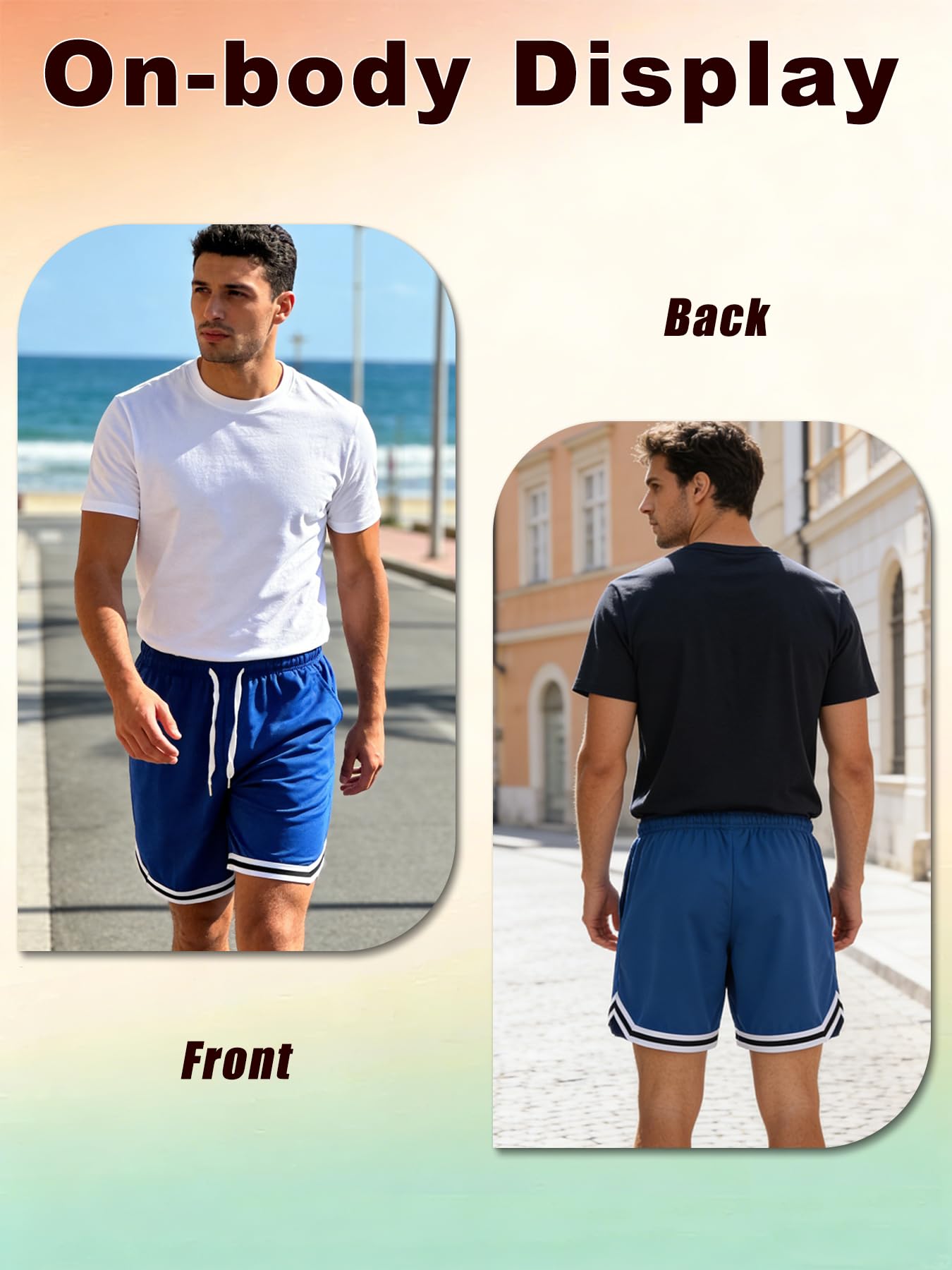 1 paquete de pantalones cortos casuales de baloncesto para hombre, pantalones cortos de secado rápido para correr, ropa de calle, pantalones cortos atléticos para gimnasio, lavables a máquina — view 5