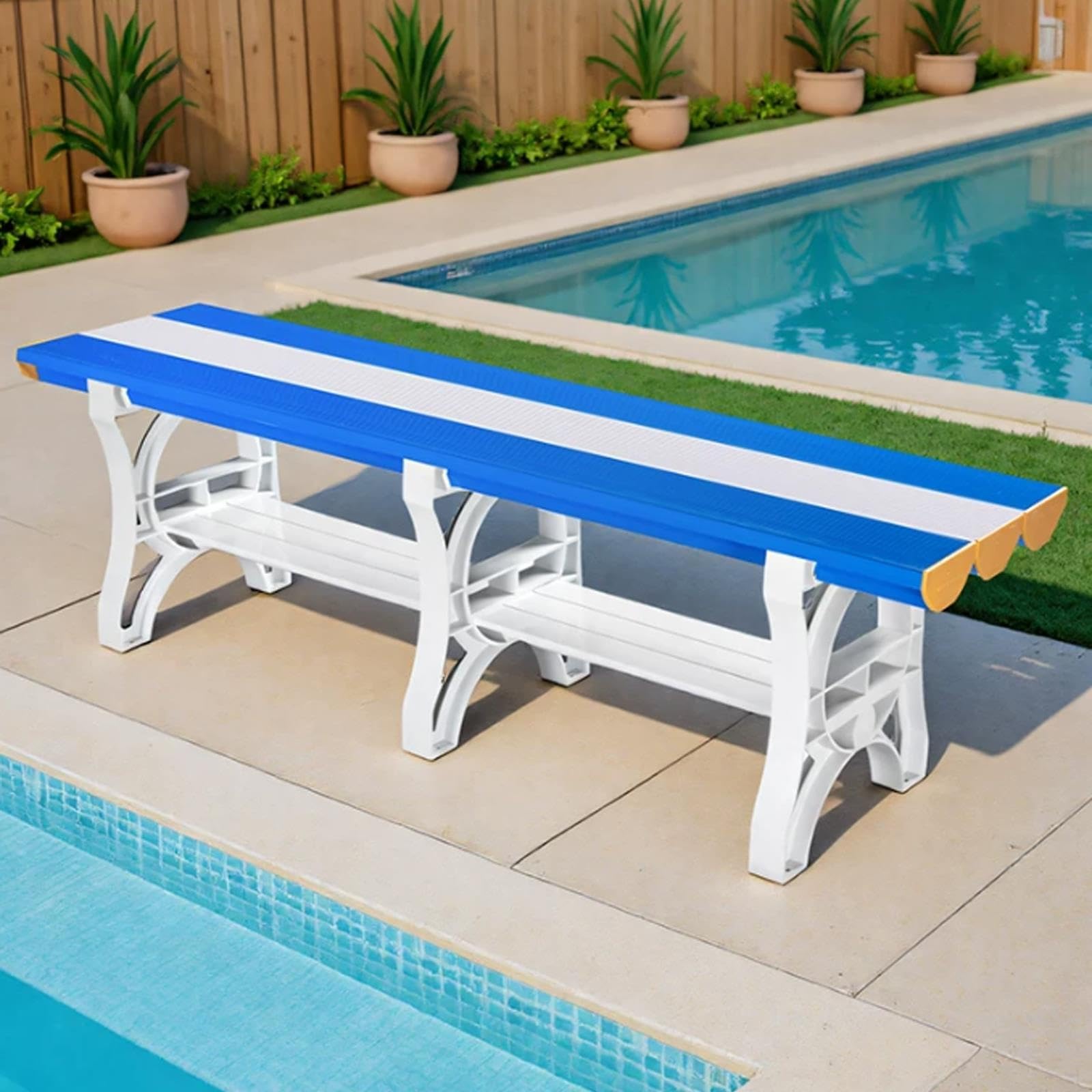 Banc Vestiaire Plastique ABS pour 2-3 Personnes avec Lattes Antidérapantes