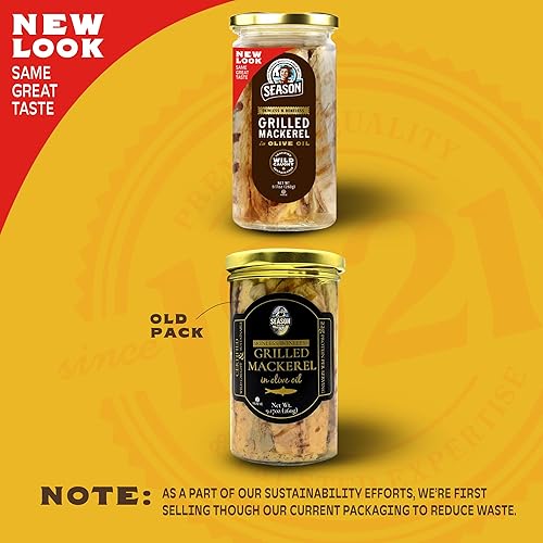 Miniatura 2 de Season Caballa a la parrilla en aceite de oliva  Filetes de caballa sin piel y sin hueso, capturados en la naturaleza, aperitivos keto, llenos de