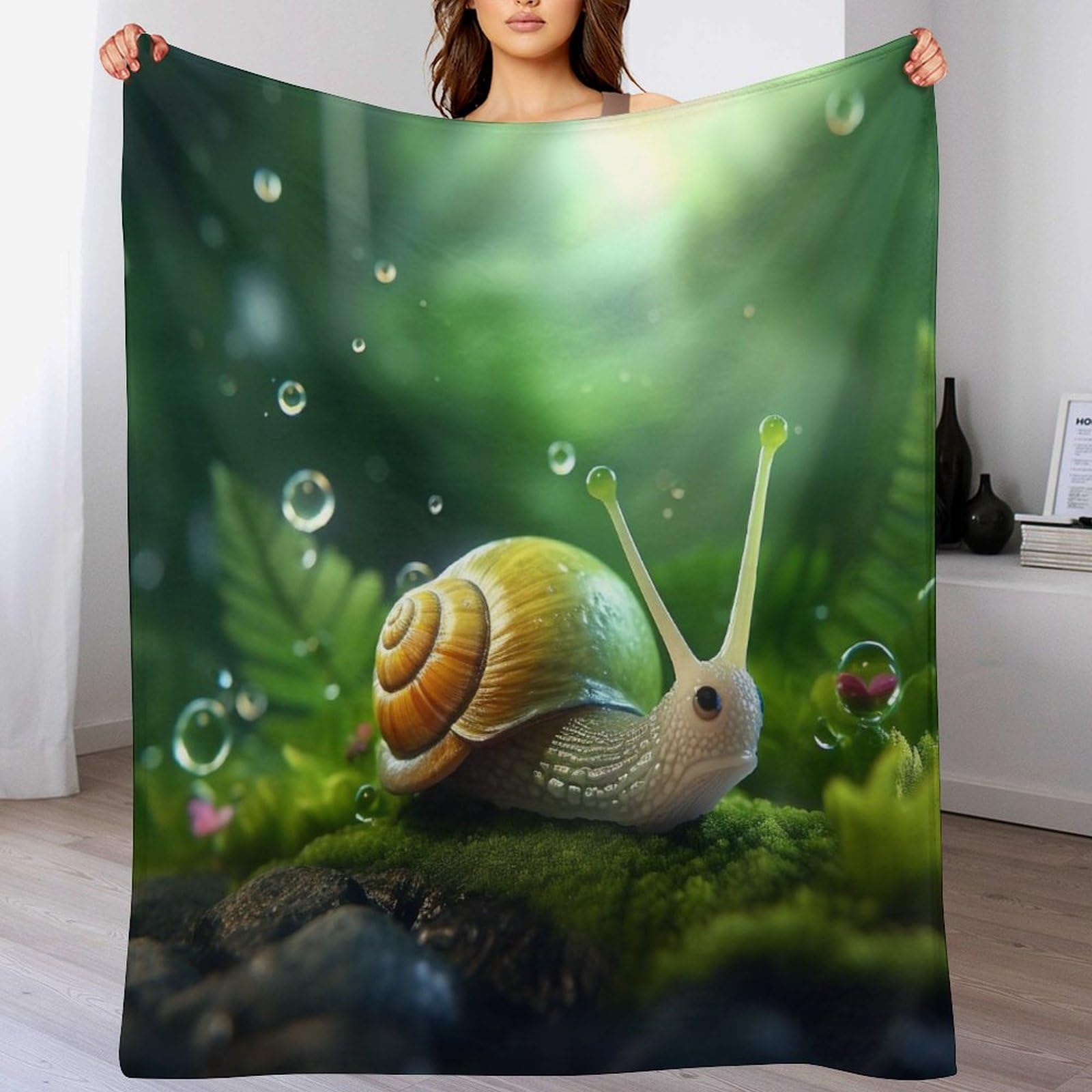 Couverture lit polaire escargots plaid canape chaud en flanelle
