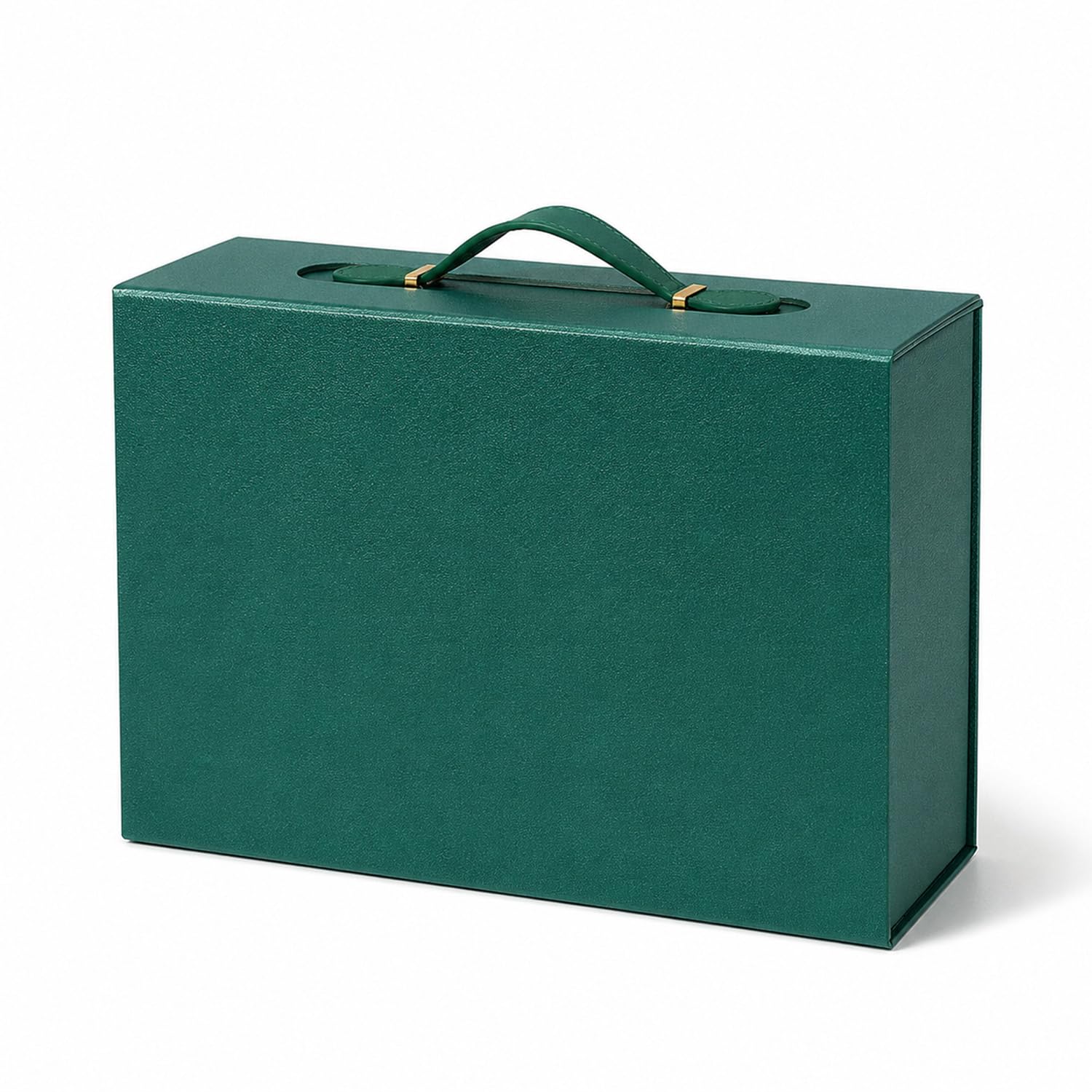 Medium Green Gift Box with Handle, Magnetic Gift Box, 28.2x20.2x9.2cm