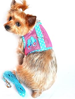 Cool Mesh Harness Under the Sea Collection - Flip Flop Pink and Ocean Blue (M)