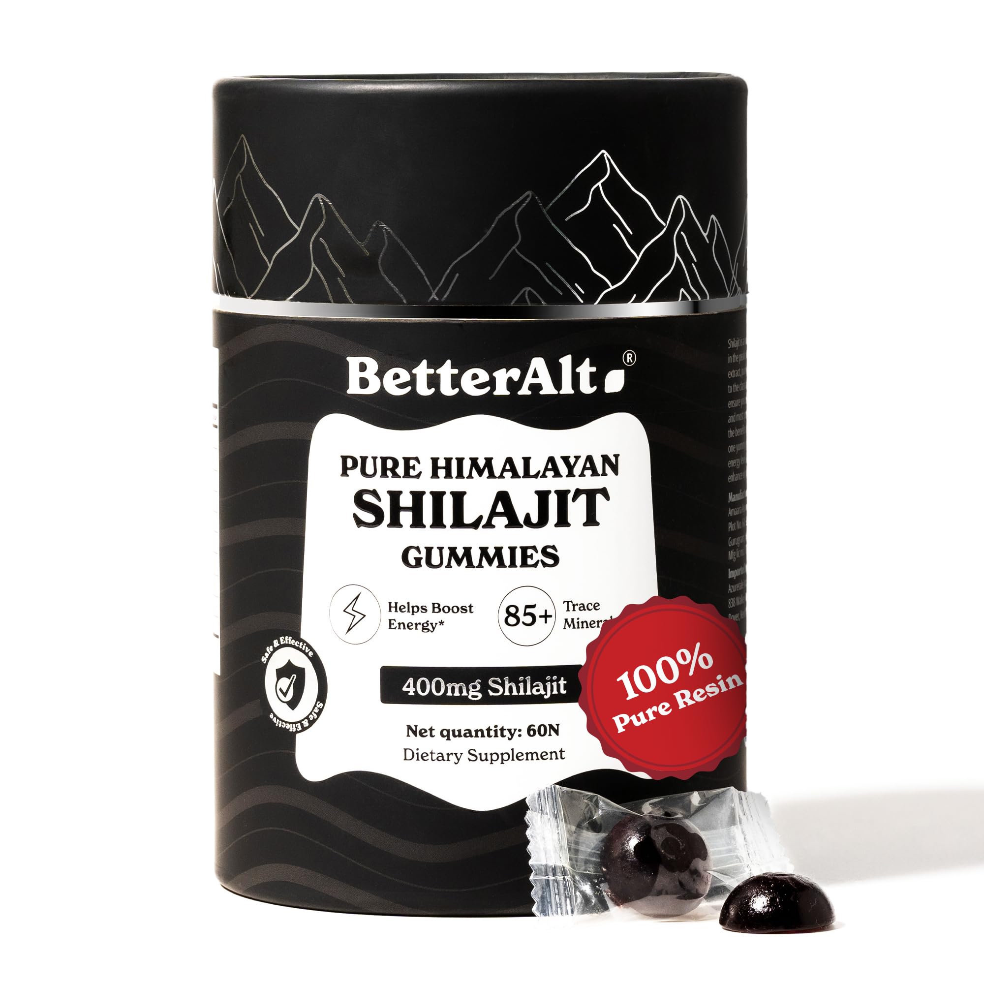 Better Alt Pure Himalayan Shilajit Gummies with 100% Shilajit |High Potency Gold Grade| 60 Gummies for Energy Boost & Immune Support, 75%+ Fulvic Acid| Travel Friendly - Tamarind Flavor (B0D8KTRTH5) Amazon Price History, Amazon Price Tracker