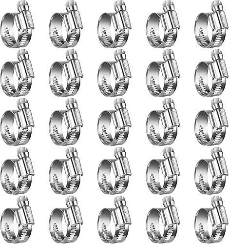 Abrazadera de manguera de alta resistencia, tamaño #8, 58 a 1 pulgada, abrazaderas de manguera de transmisión de engranaje helicoidal ajustable de