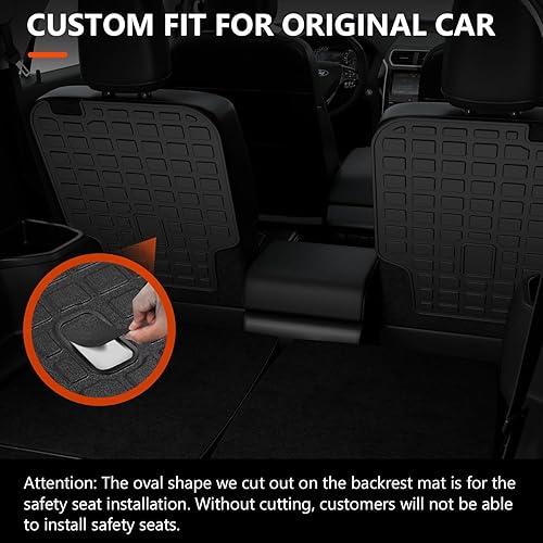 Miniatura 8 de powoq Alfombrilla de carga para Ford Explorer 2020-2023 de 6 y 7 asientos con alfombrilla de respaldo, alfombrilla de maletero TPE para Ford