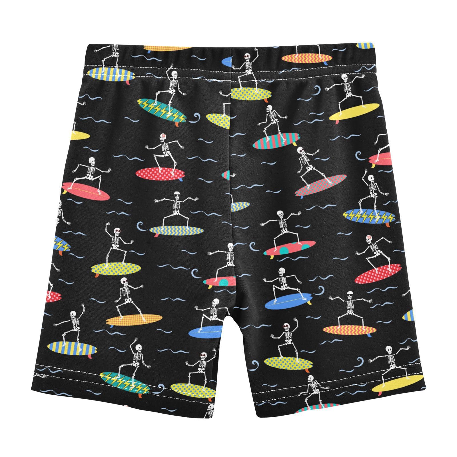 JHKKU Girls Funny Skeleton Surfers Shorts Cotton Cartwheel Bike Kids Biker Under Dress Dance Short Girl Clothes 8Y