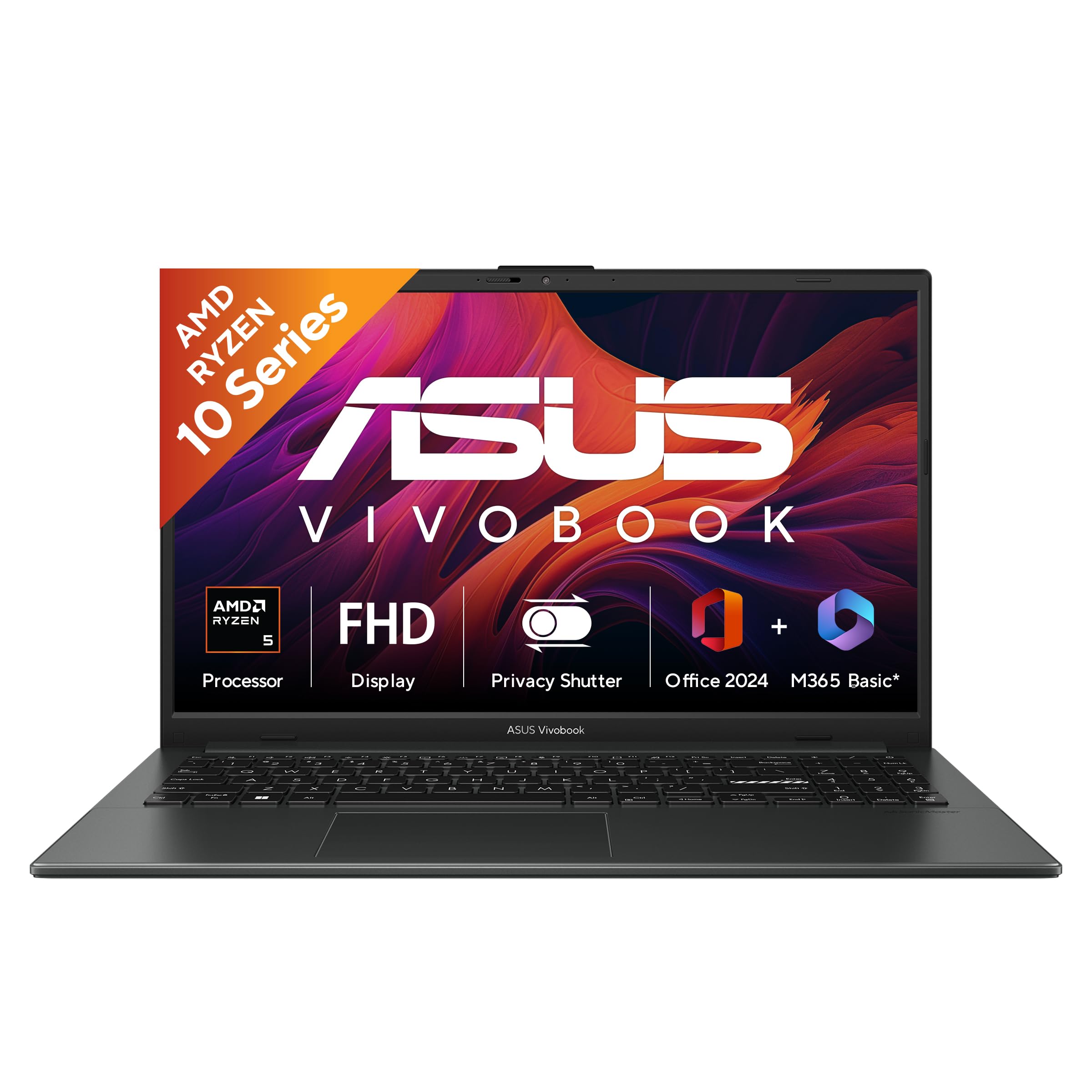ASUS Vivobook Go 15 (2026),AMD Ryzen 5 40, AMD Radeon iGPU, 16GB RAM, 512GB SSD, FHD, 15.6"(39.6 cm),Windows 11,M365 Basic(1 Year)* Office 2024,Mixed Black,1.63 Kg,E1504FA-BQ2116WS,Thin & Light Laptop discount deal