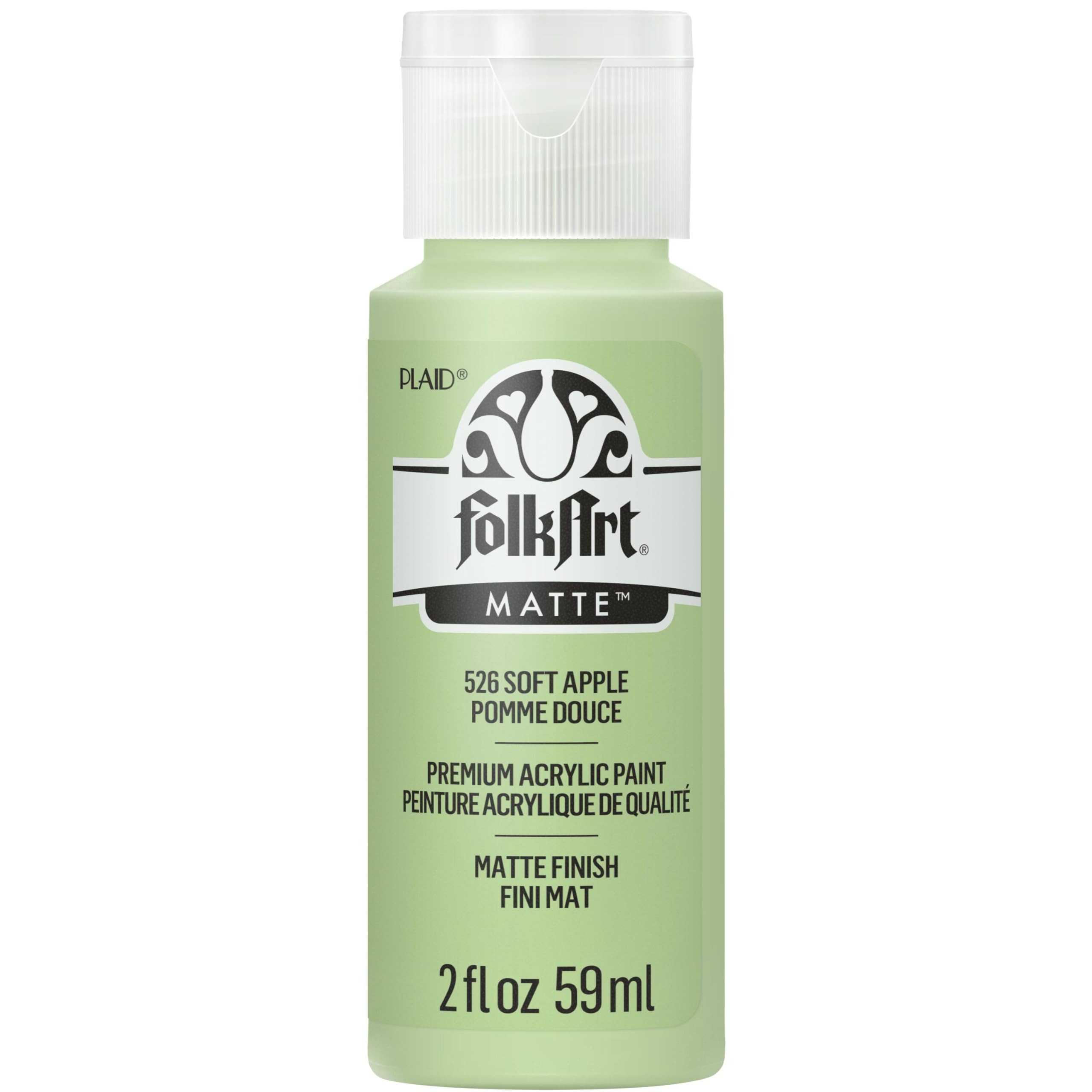 FolkArt Acrylic Paint in Assorted Colors (2 oz), 526, Soft Apple