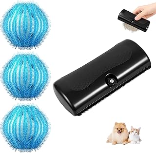 4 Stück Fellwunder Bürste Hund Set, Hundebürste Unterwolle Mit 3 Nylon Waschbällen, Fellpflege Bürste Für Hunde, Katzen, Pferde Und Kaninchen, 14.6 x 6.8 x 3.5 cm product image