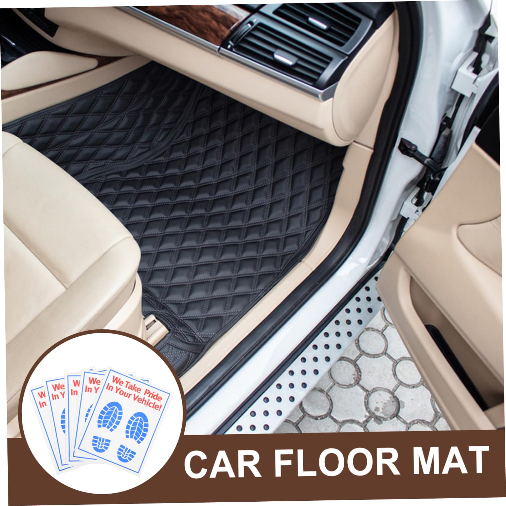 ibasenice 100pièces Tapis Pied Voiture Jetables Papier Tapis Sol Voiture Résistants à Usure pour Protection Et Confort pour Détail Automobile Et Entretien