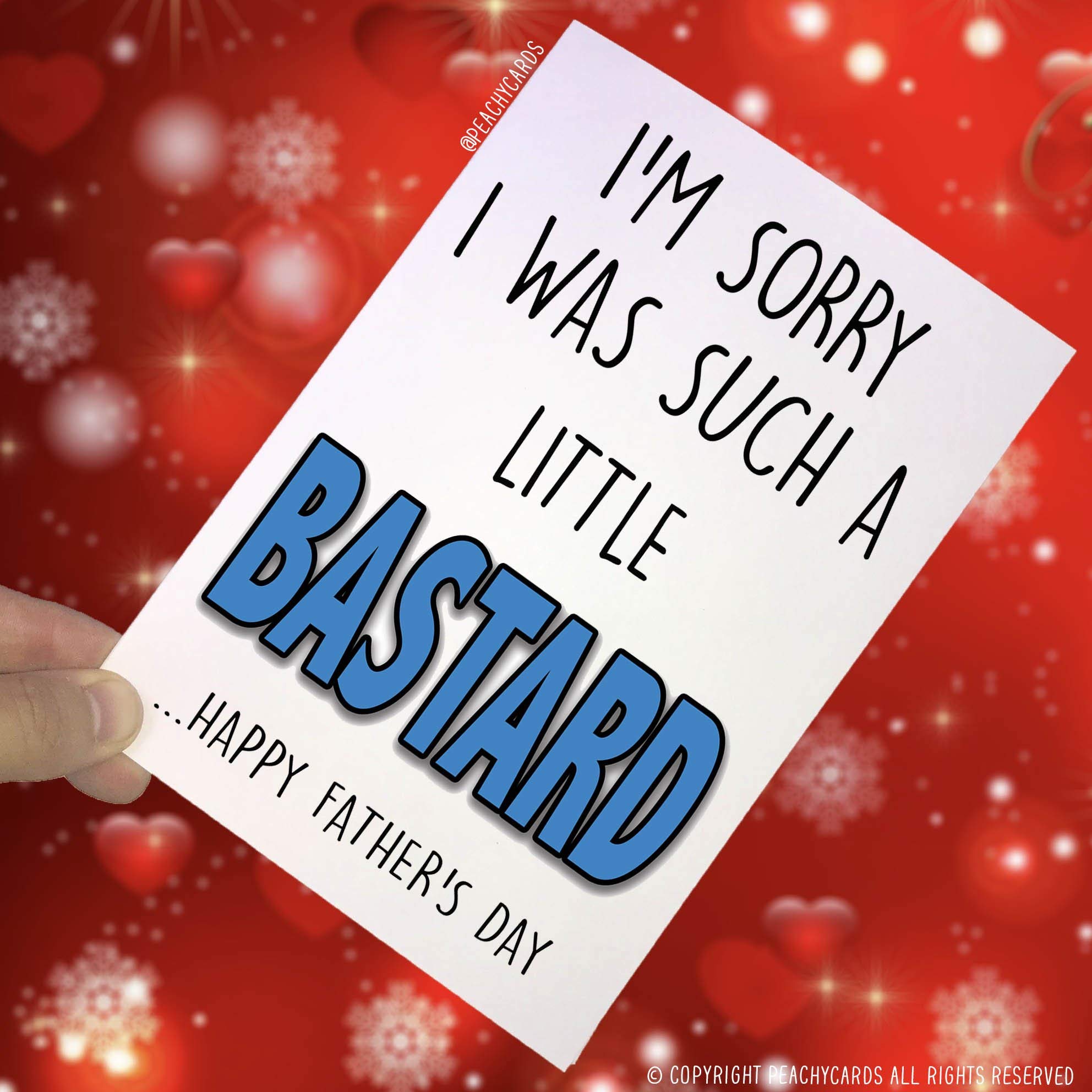 Funny Fathers Day Card Funny Dad Card Funny Card for Fathers Day Dad Card Sorry I was A Little B*stard, Novelty, Banter Joke Fun Cards PC130