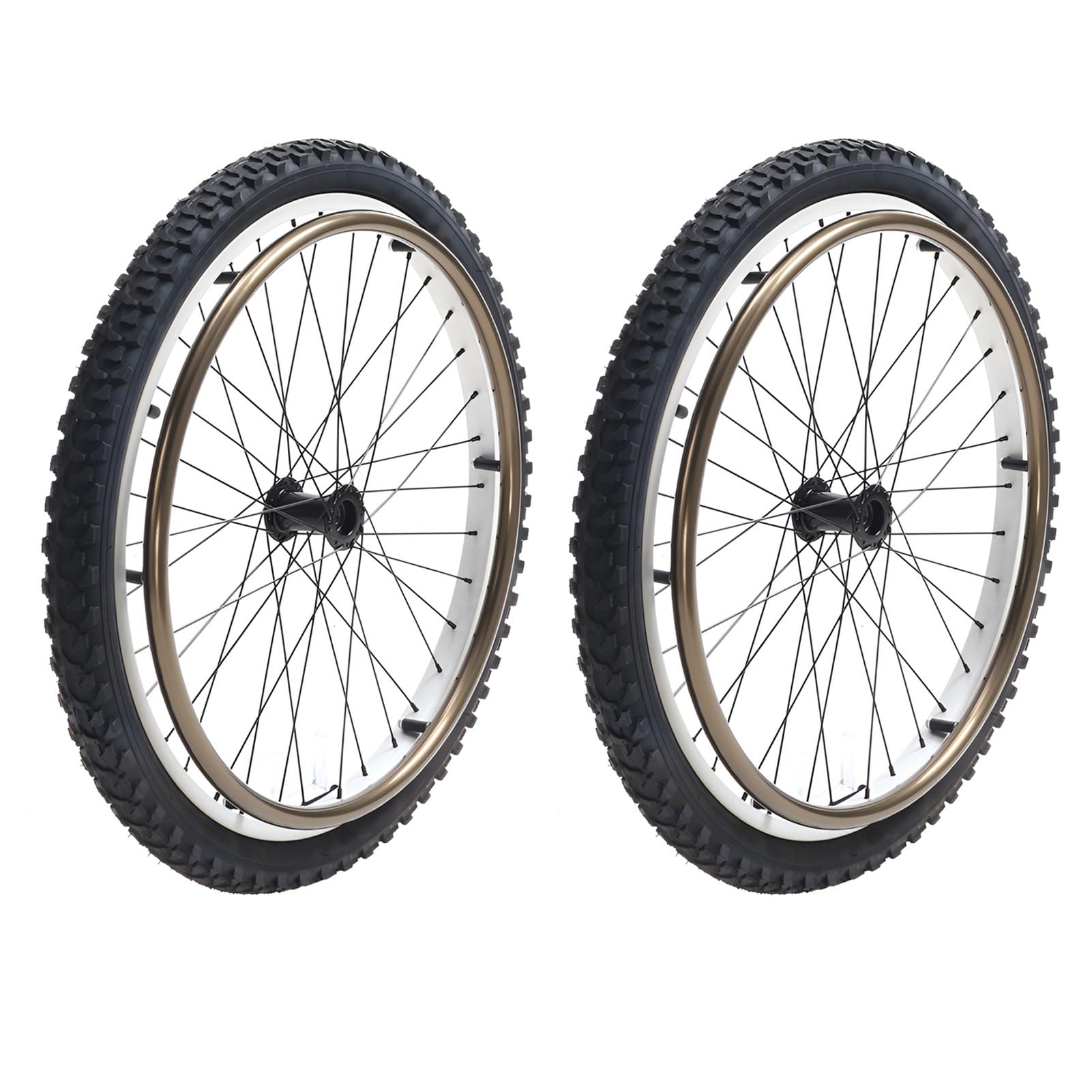 1 Par de Ruedas Traseras para Silla de Rueda de 24 pulgadas, Ruedas para Silla de Ruedas de 24 × 1.95, Repuesto para Silla de Ruedas Deportiva, Inflables Neumáticos