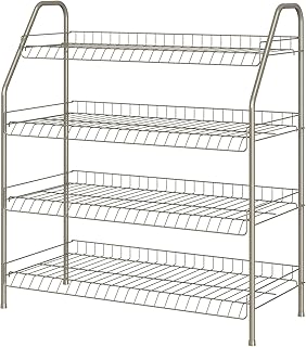 ClosetMaid 4-Tier Wire Shoe Rack Organizer, Nickel Finish, Easy to Assem...
