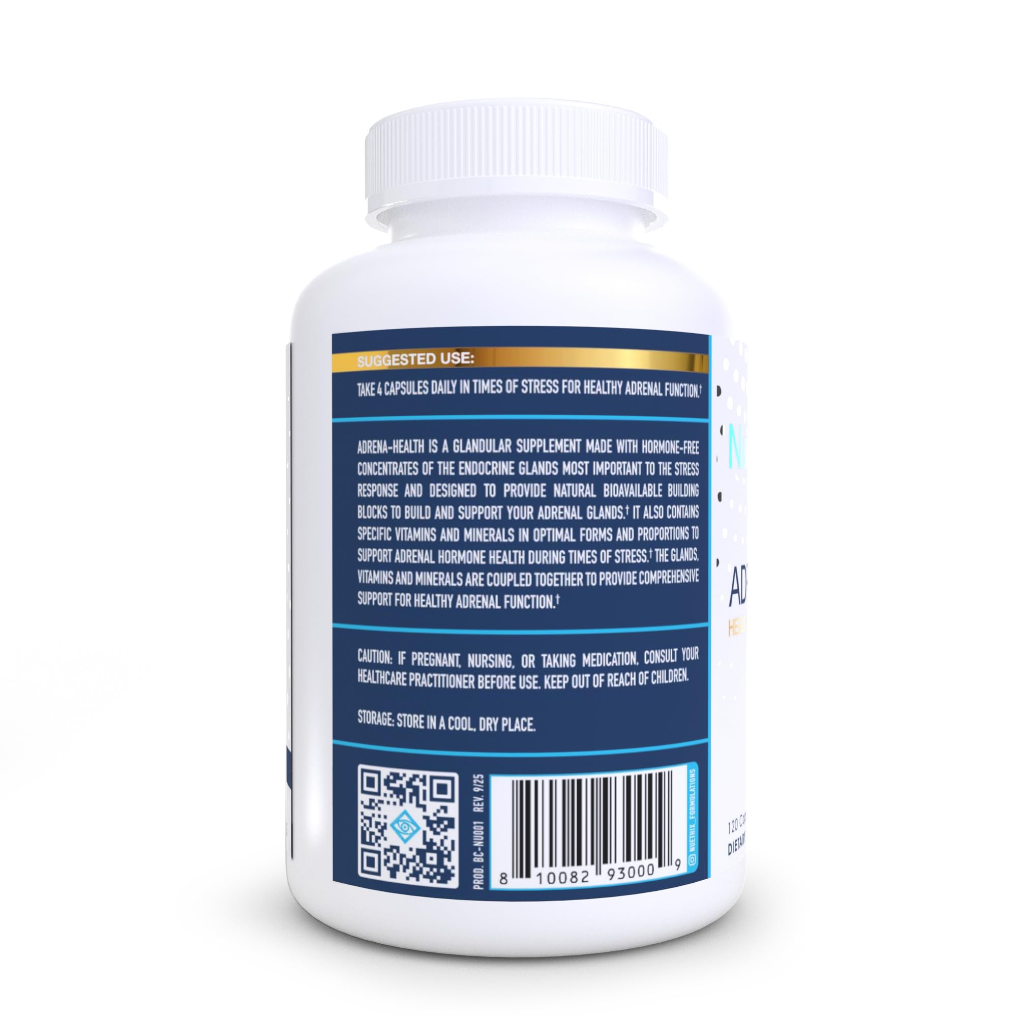 NuEthix Formulations Adrena-Health Dietary Supplement, Support Cortisol Health, Energy Levels, Mood Moderation, Adrenal Support Supplements for Women & Men, Fatigue Supplement - 120 Capsules — Amazon image 6