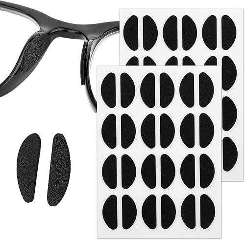 Bewudy 24 pares de almohadillas para la nariz para lentes, almohadillas adhesivas de silicona suave para cámara de aire, almohadillas para la nariz,
