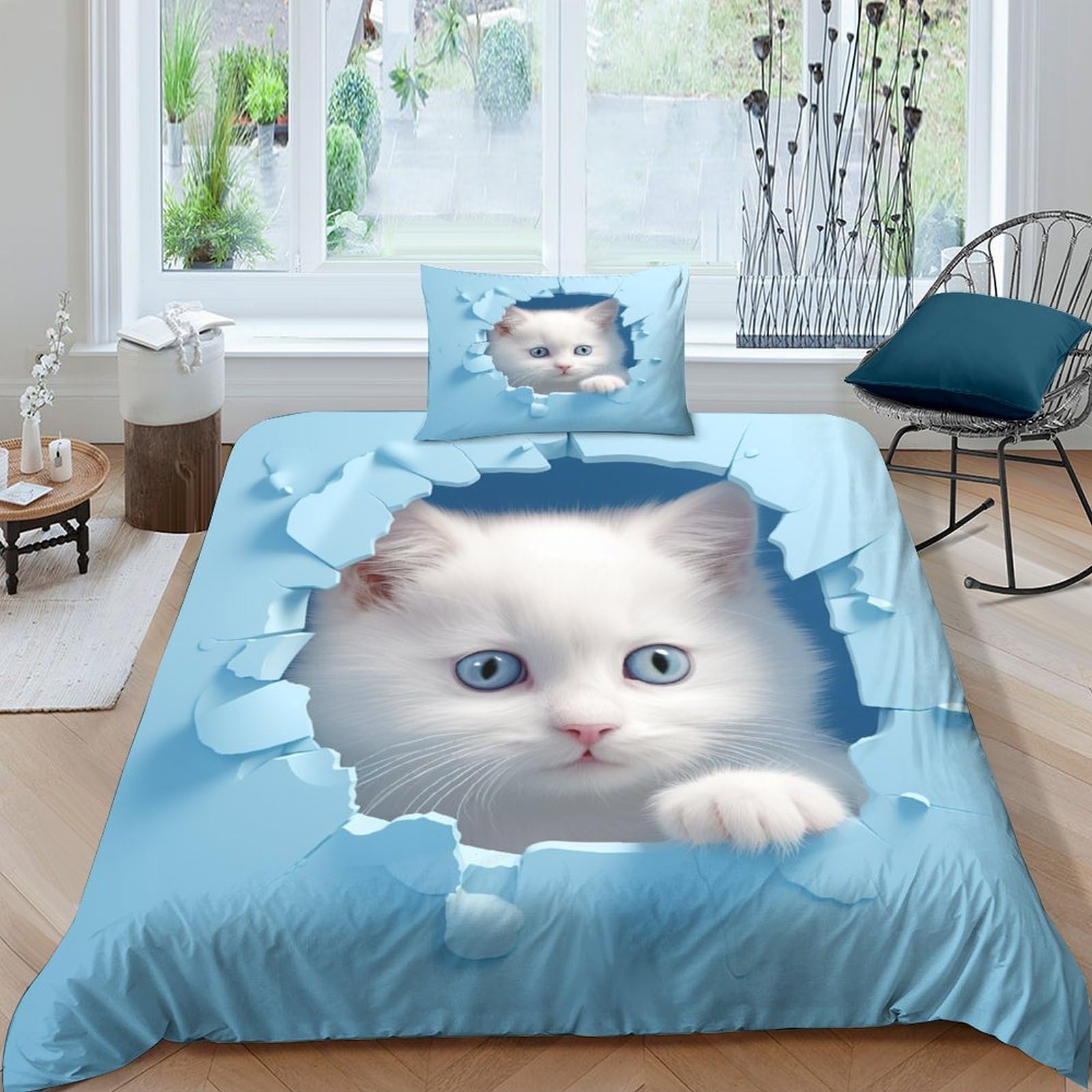 Housse de couette 135x200 microfibre pour lit enfant et ado parure de lit cosy