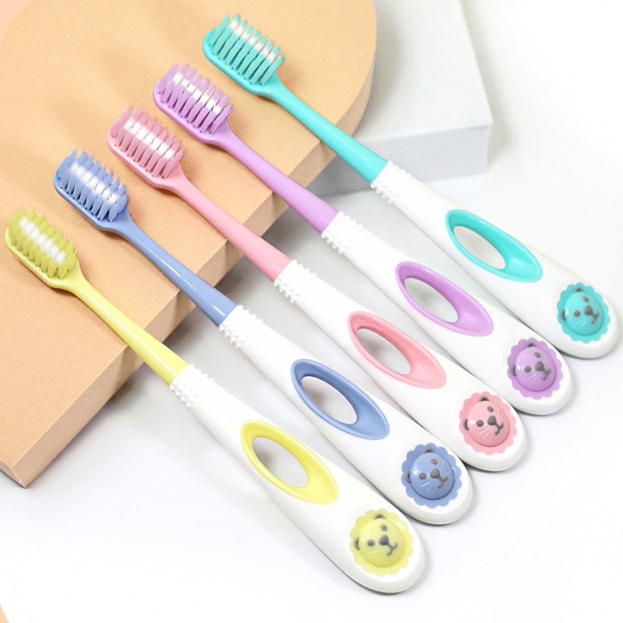 SAMVARDHAN Kids Toothbrush Cute Tooth Brush, Pack of 5 Pcs, PBT Soft Bristles Toothbrush for 3-12 Years old Children, Manual Toothbrush for Kids - Multicolor-image-7