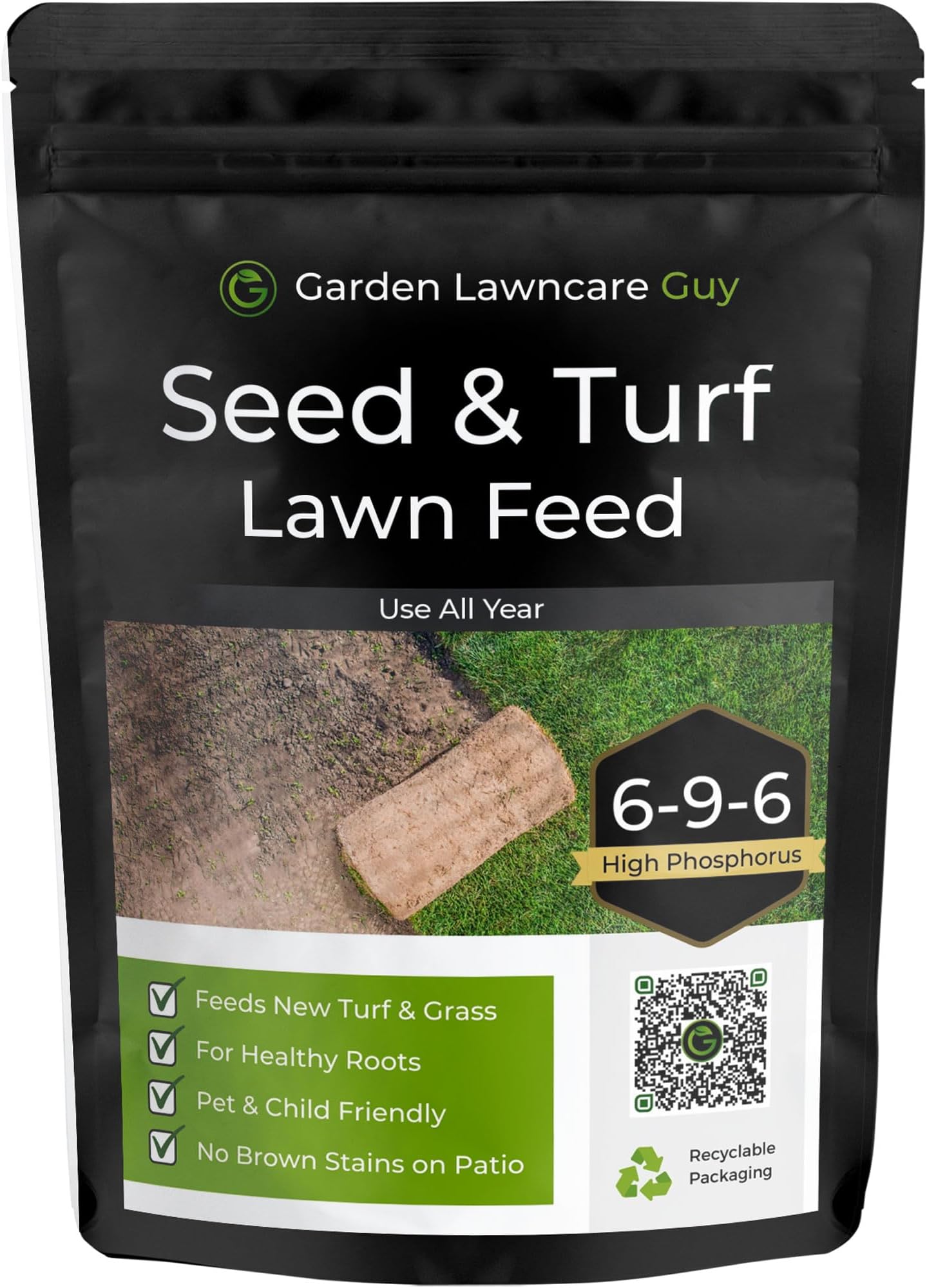 Seed & Turf Feed - Pre Seeding & Pre Turfing Lawn Fertiliser - Child and Pet Friendly - High in Phosphorus for Lawn Establishment - Garden Lawncare Guy