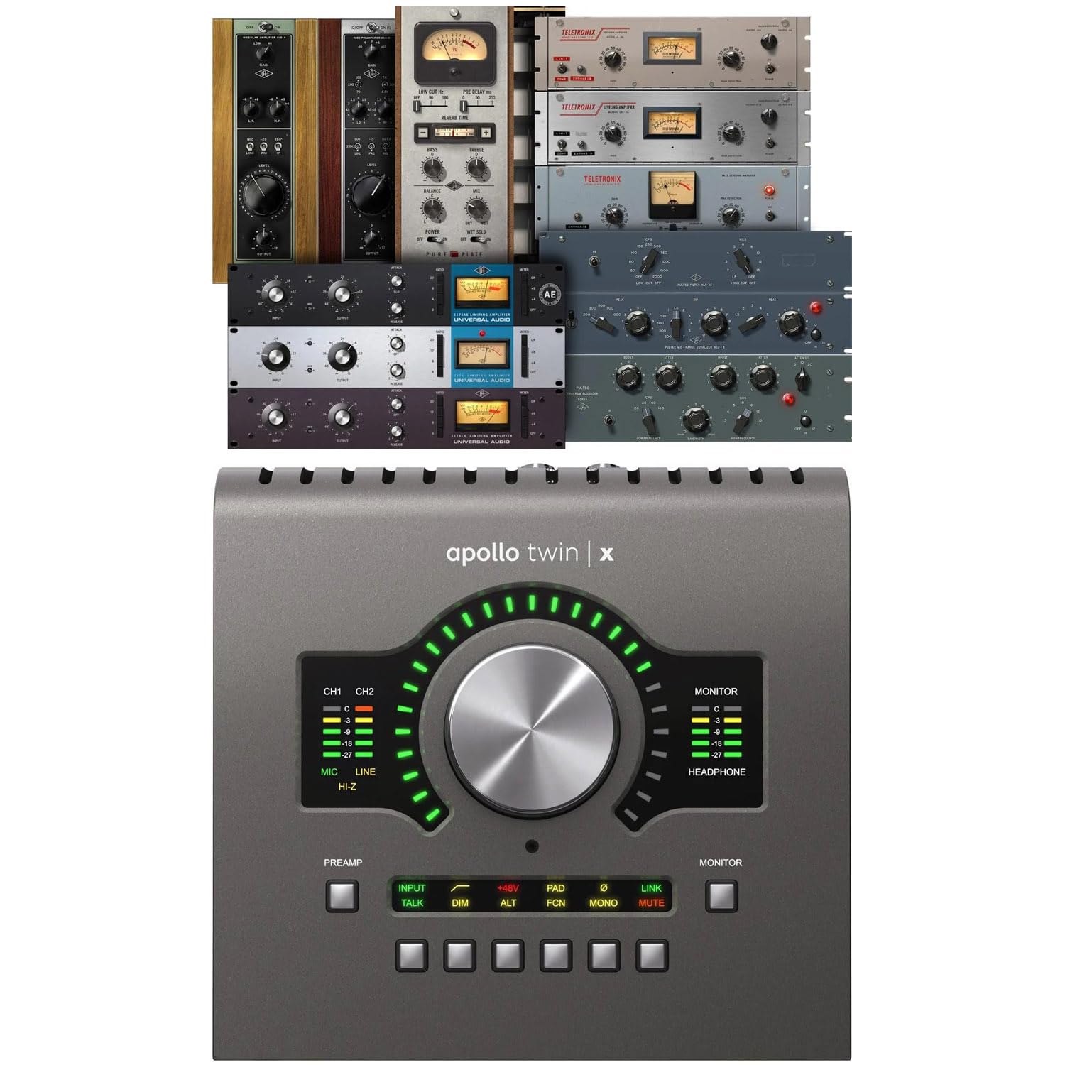 Universal Audio Apollo Twin X USB DUO Heritage Edition, (2) XLR Cables, (2) 1/4 Cable, Presonus HD9 Bundle