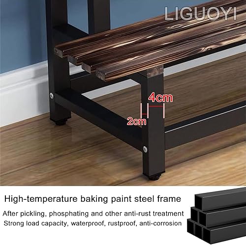 Miniatura 3 de LIGUOYI Soporte para plantas de escalera, estante de exhibición para macetas, estante de almacenamiento de 2 niveles, estante multifuncional para