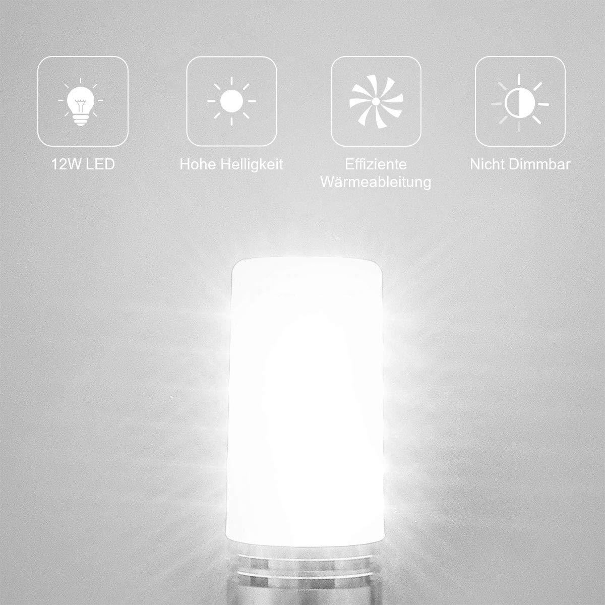 SanGlory Lampadina LED E27 Luce Fredda, 12W equivalente a 100W Lampada Alogena, Lampadine Mais E27 6000K, Risparmio Energetico, Non Dimmerabile, Nessun Sfarfallio, Pacco da 4