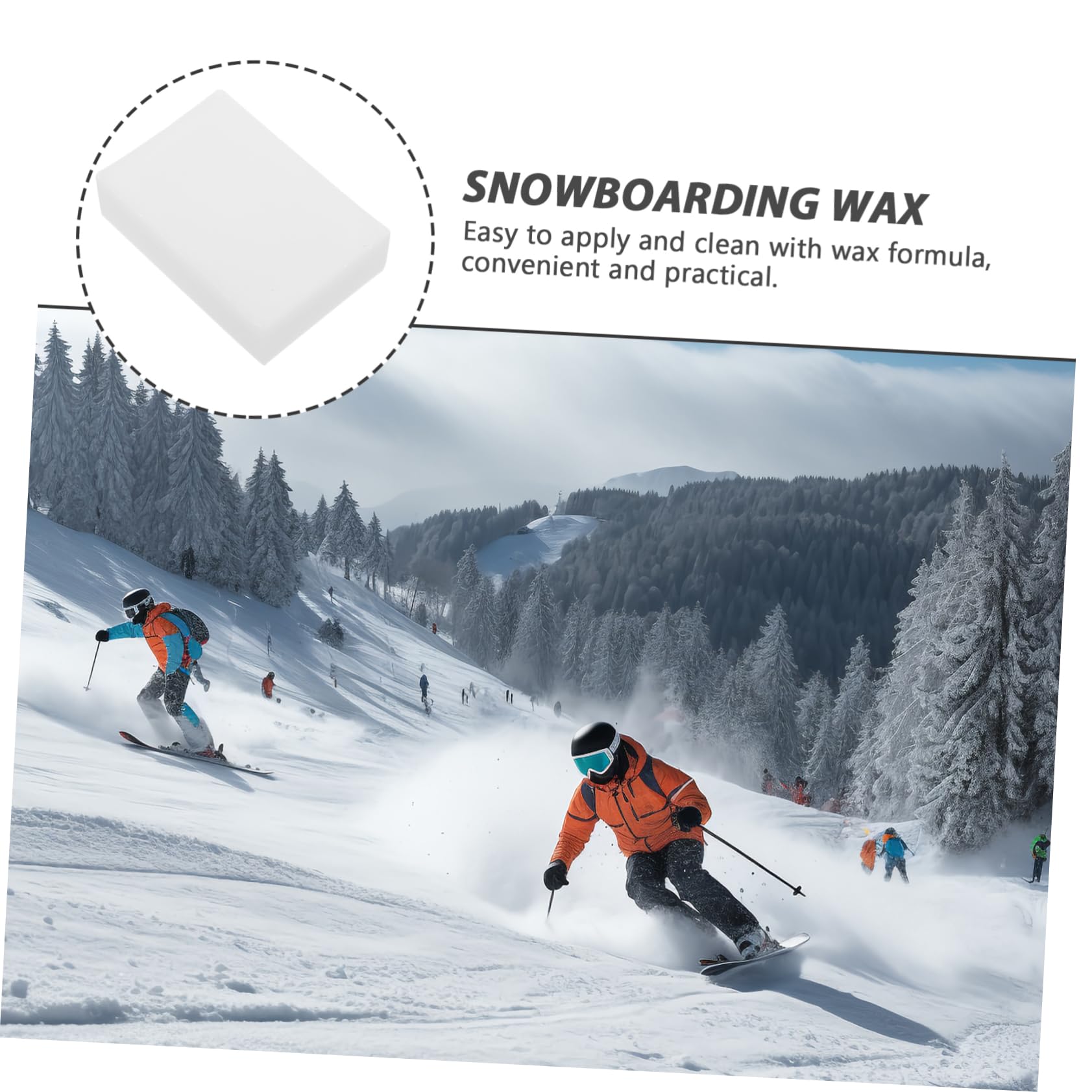 Yardwe de Snowboard de Planche à roulettes Acrylique pour Snowboard Fart de Ski d'hiver Snowboards pour Planche de Ski Scrubber de Glissement Blanche