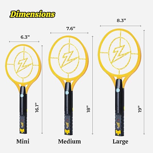 Miniatura 3 de Zap It Bug Zapper - Raqueta mata mosquitos recargable de 4000 voltios, cable de carga USB