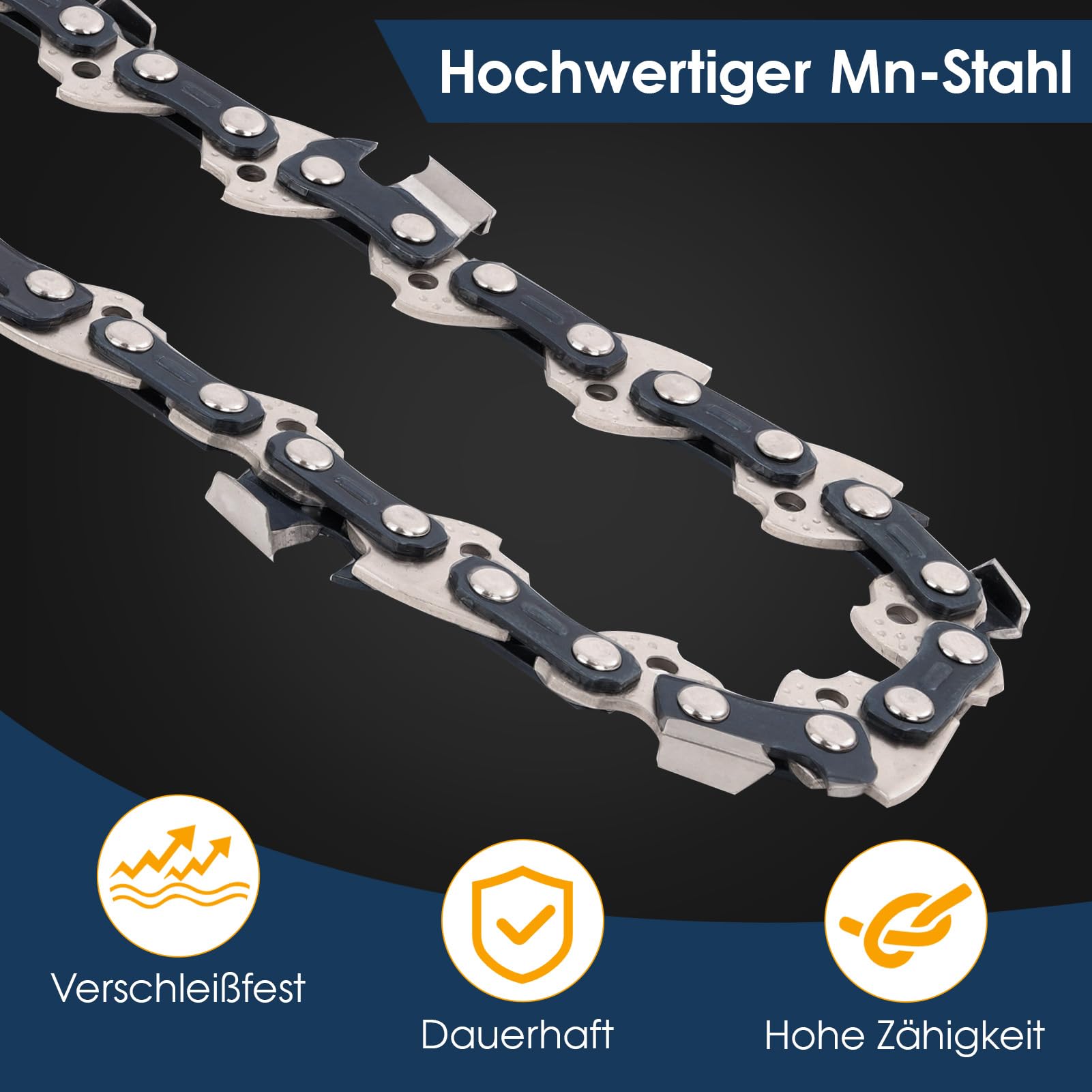 Zestaw 5 łańcuchów do piły 3/8" LP do miecza 40 cm - 57 ogniw napędowych, 1,3 mm - łańcuch zapasowy kompatybilny z Bosch, Einhell, Gardena, Ryobi, Worx, Parkside, Efco, Echo, Alpina, Mac