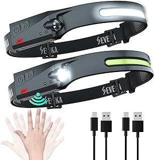 Sponsored Ad - Rechargeable Headlamps, SEVENKA 2-Pack LED Headlamp Flashlights with Sensor Mode, 1000 Lumen 230° Wide Beam...