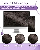 Vista 180 de LaaVoo Extensiones de cabello humano real para coser, extensiones de cabello humano de doble trama, color negro azabache, 18 pulgadas, 3.53 onzas