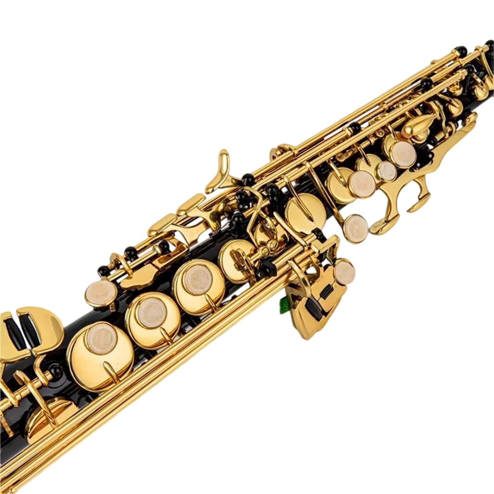 Saxofón Soprano Sib Negro Níquel Oro
