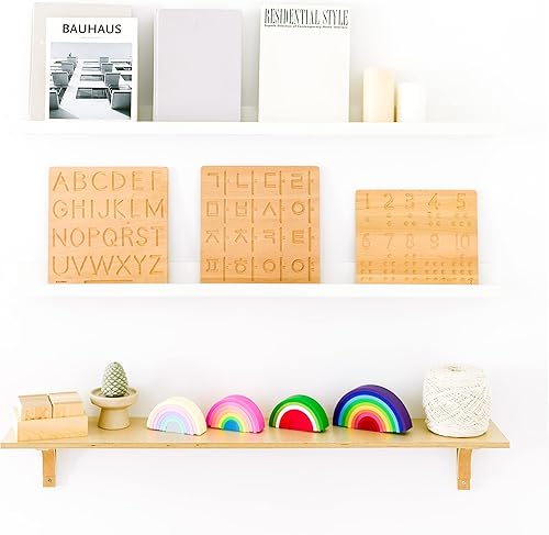 Miniatura 6 de BLUE GINKGO Tablero del alfabeto coreano  Tablero de trazado de letras coreanas boscosas de doble cara  Aprende alfabeto coreano para niños niños