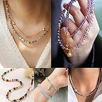 Vista 5 de CAI YI MING, cuentas 2x4mm naturales en forma de rondelle – Espaciadores de gemas sueltas para hacer joyas DIY (Yaxaita)